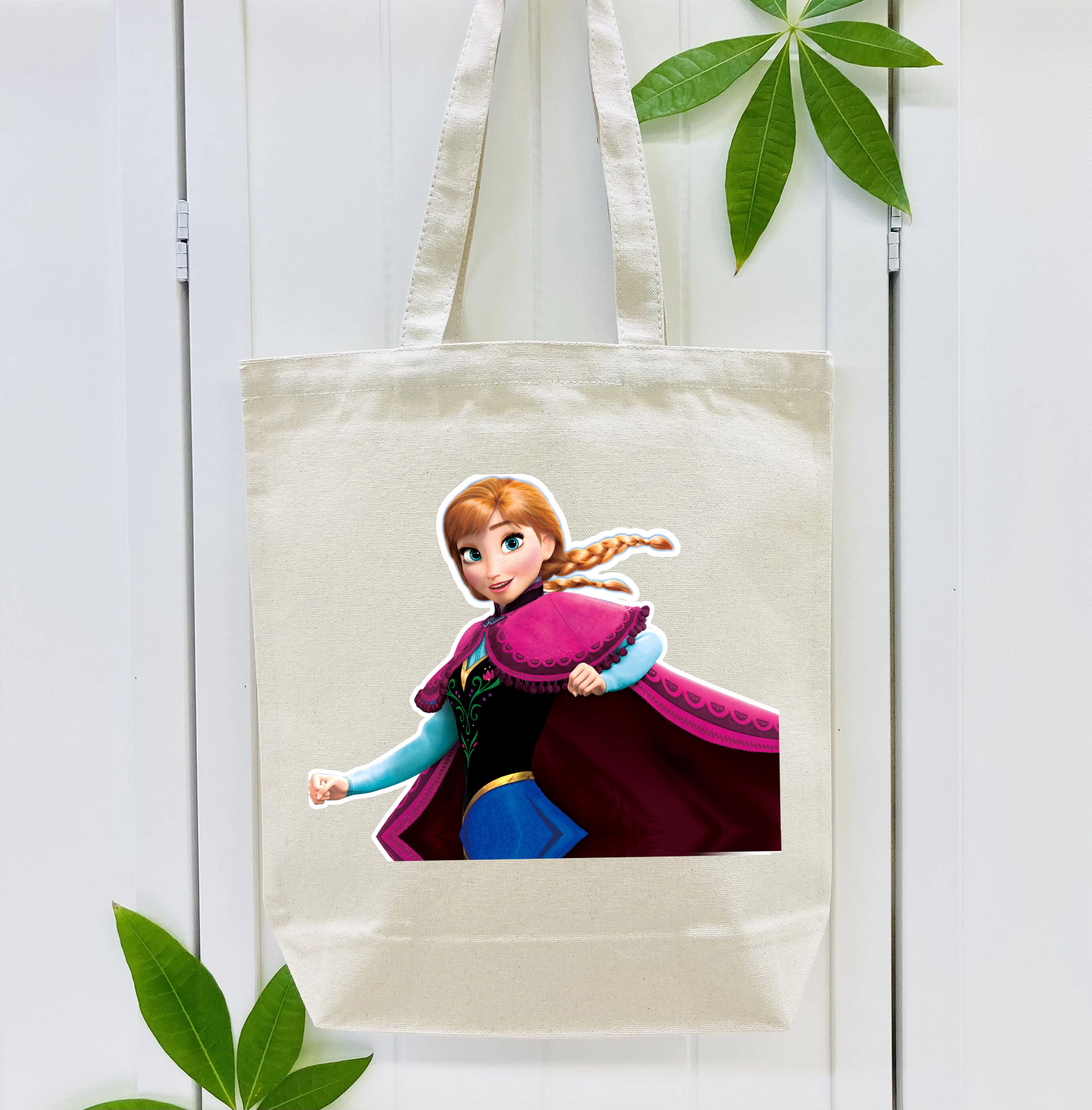 アナと雪の女王 アンナ エルサ Frozen Anna Elsa 縦型キャンバス生地手提げバッグ　トートバッグ