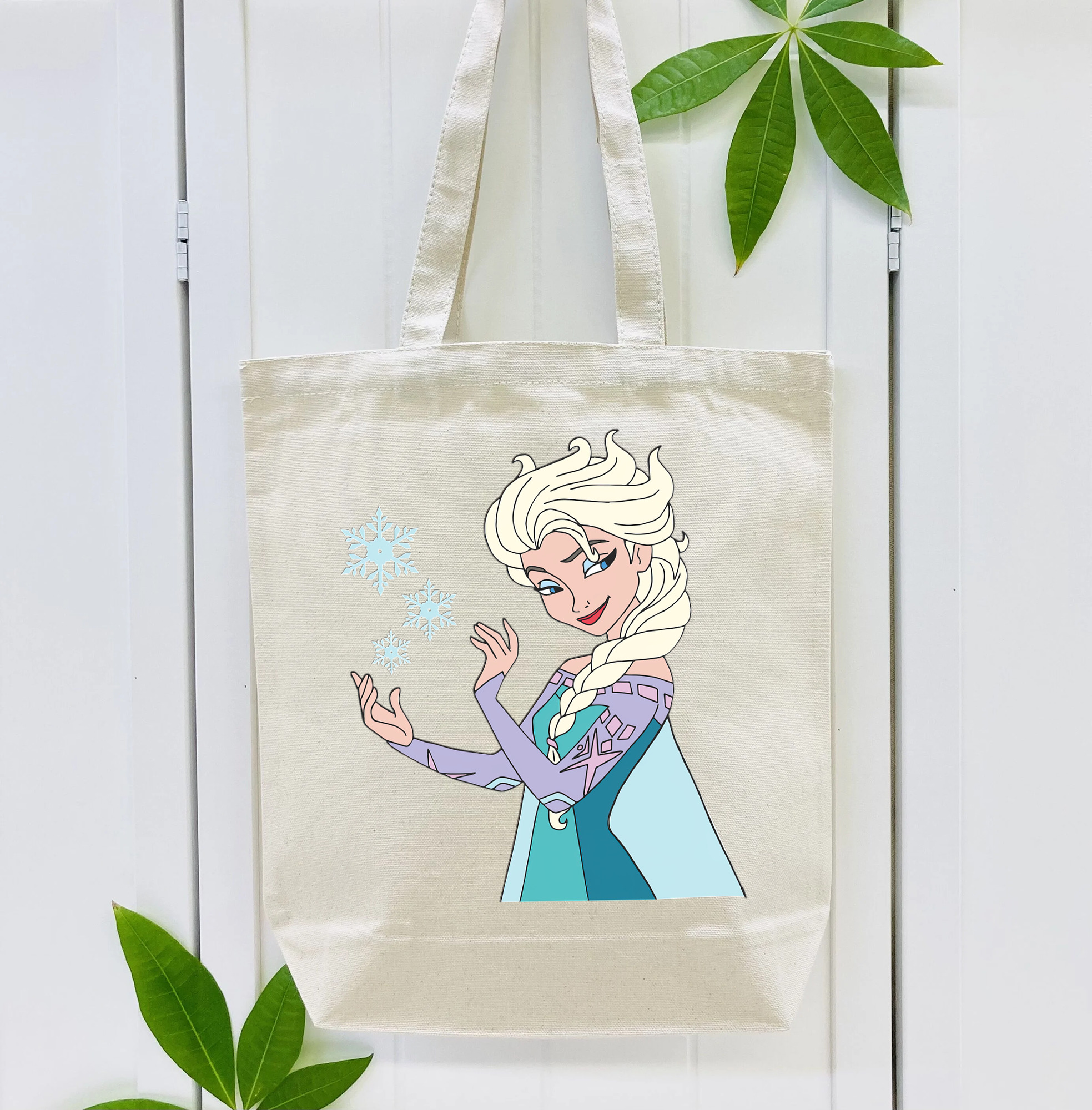 アナと雪の女王 アンナ エルサ Frozen Anna Elsa 縦型キャンバス生地手提げバッグ　トートバッグ