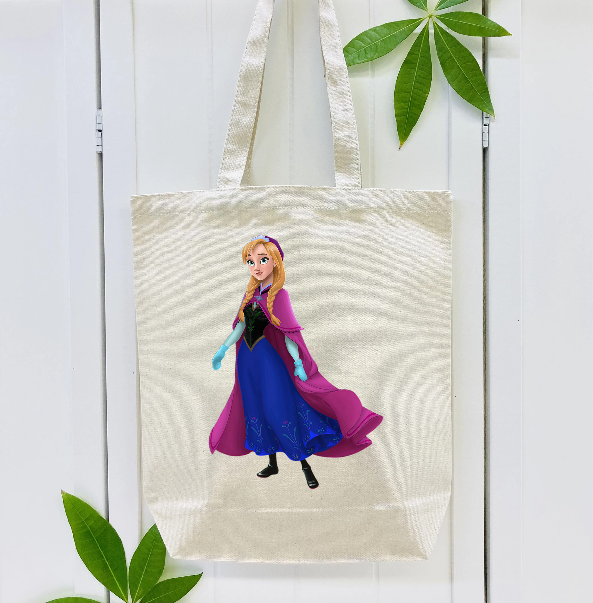 アナと雪の女王 アンナ エルサ Frozen Anna Elsa 縦型キャンバス生地手提げバッグ　トートバッグ