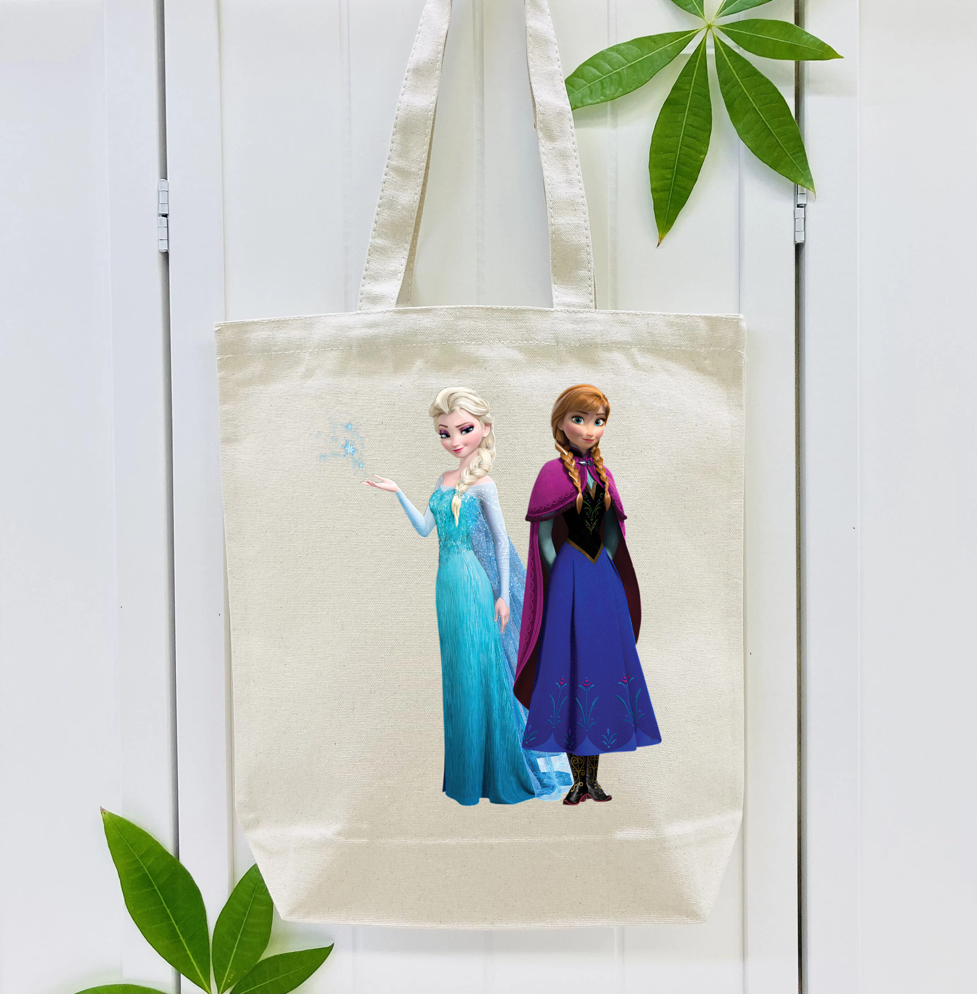 アナと雪の女王 アンナ エルサ Frozen Anna Elsa 縦型キャンバス生地手提げバッグ　トートバッグ