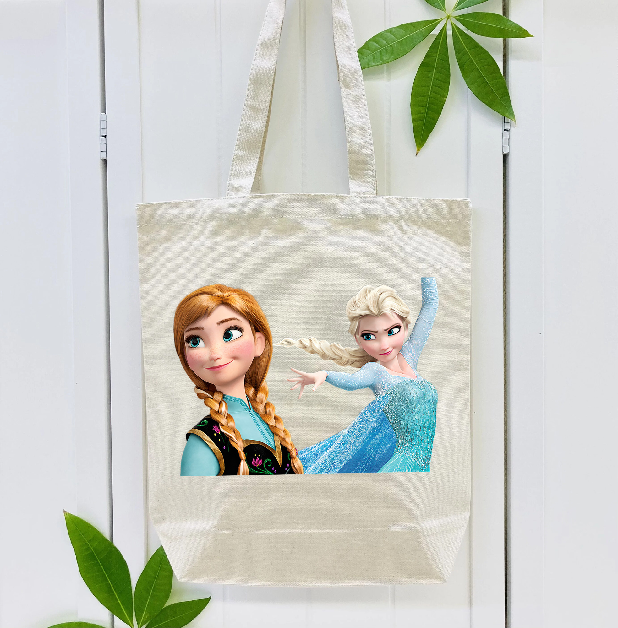 アナと雪の女王 アンナ エルサ Frozen Anna Elsa 縦型キャンバス生地手提げバッグ　トートバッグ