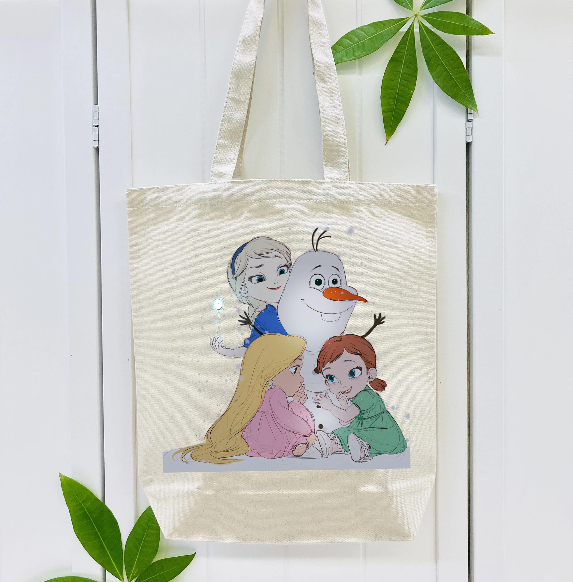 アナと雪の女王 アンナ エルサ Frozen Anna Elsa 縦型キャンバス生地手提げバッグ　トートバッグ