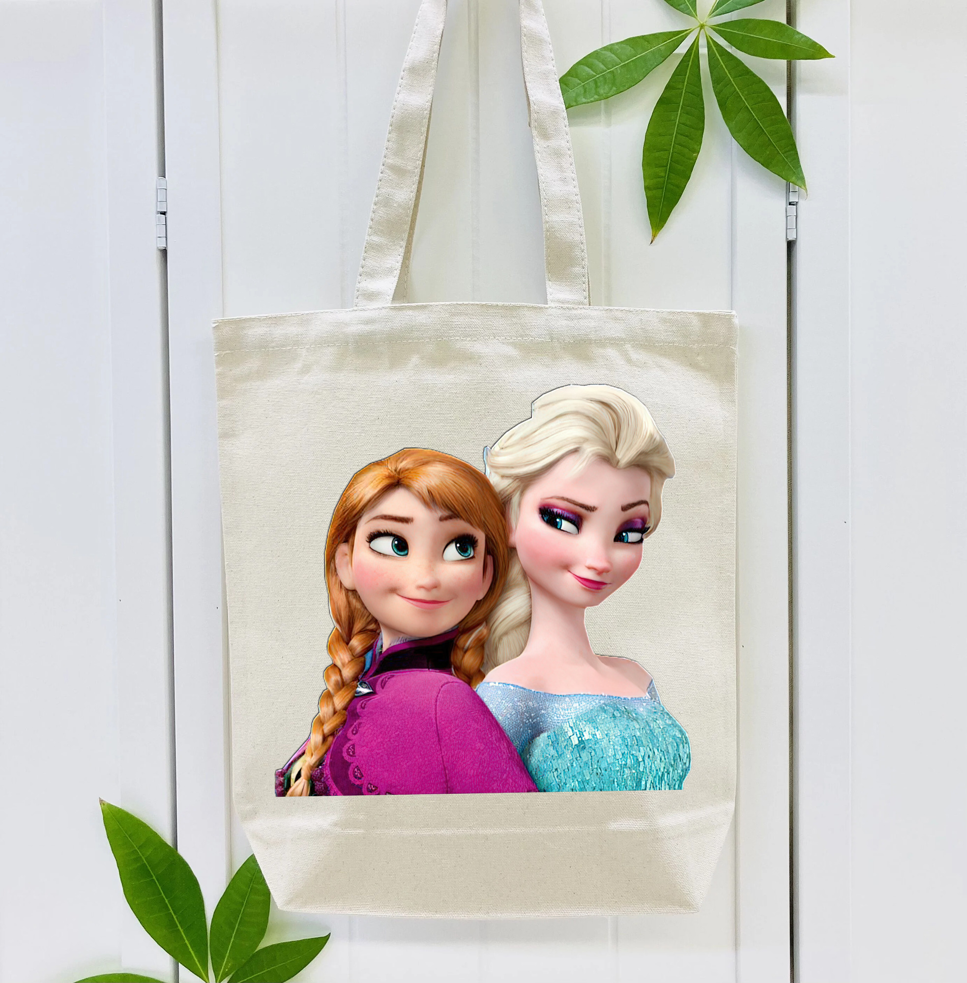アナと雪の女王 アンナ エルサ Frozen Anna Elsa 縦型キャンバス生地手提げバッグ　トートバッグ
