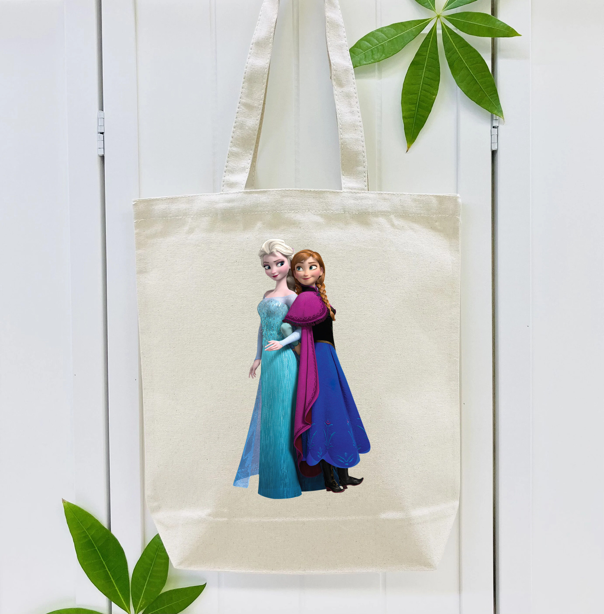 アナと雪の女王 アンナ エルサ Frozen Anna Elsa 縦型キャンバス生地手提げバッグ　トートバッグ