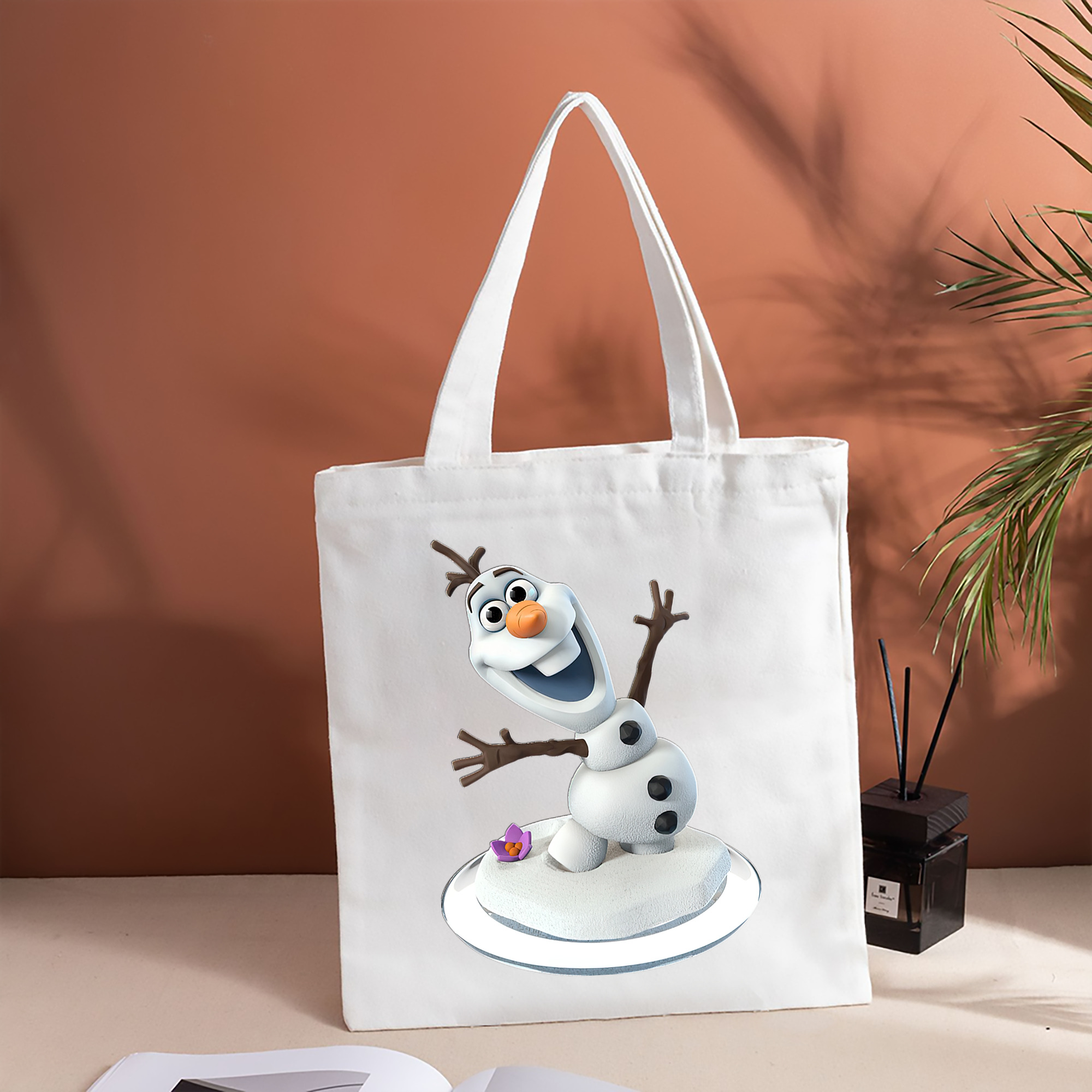 アナと雪の女王 アンナ エルサ Frozen Anna Elsa 縦型キャンバス生地手提げバッグ　トートバッグ