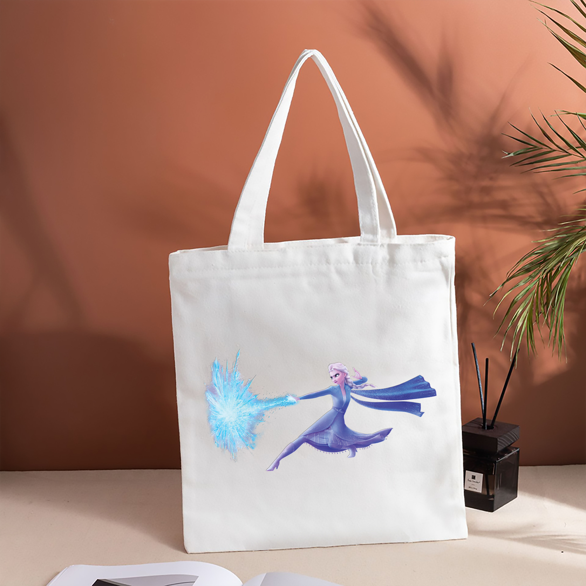 アナと雪の女王 アンナ エルサ Frozen Anna Elsa 縦型キャンバス生地手提げバッグ　トートバッグ