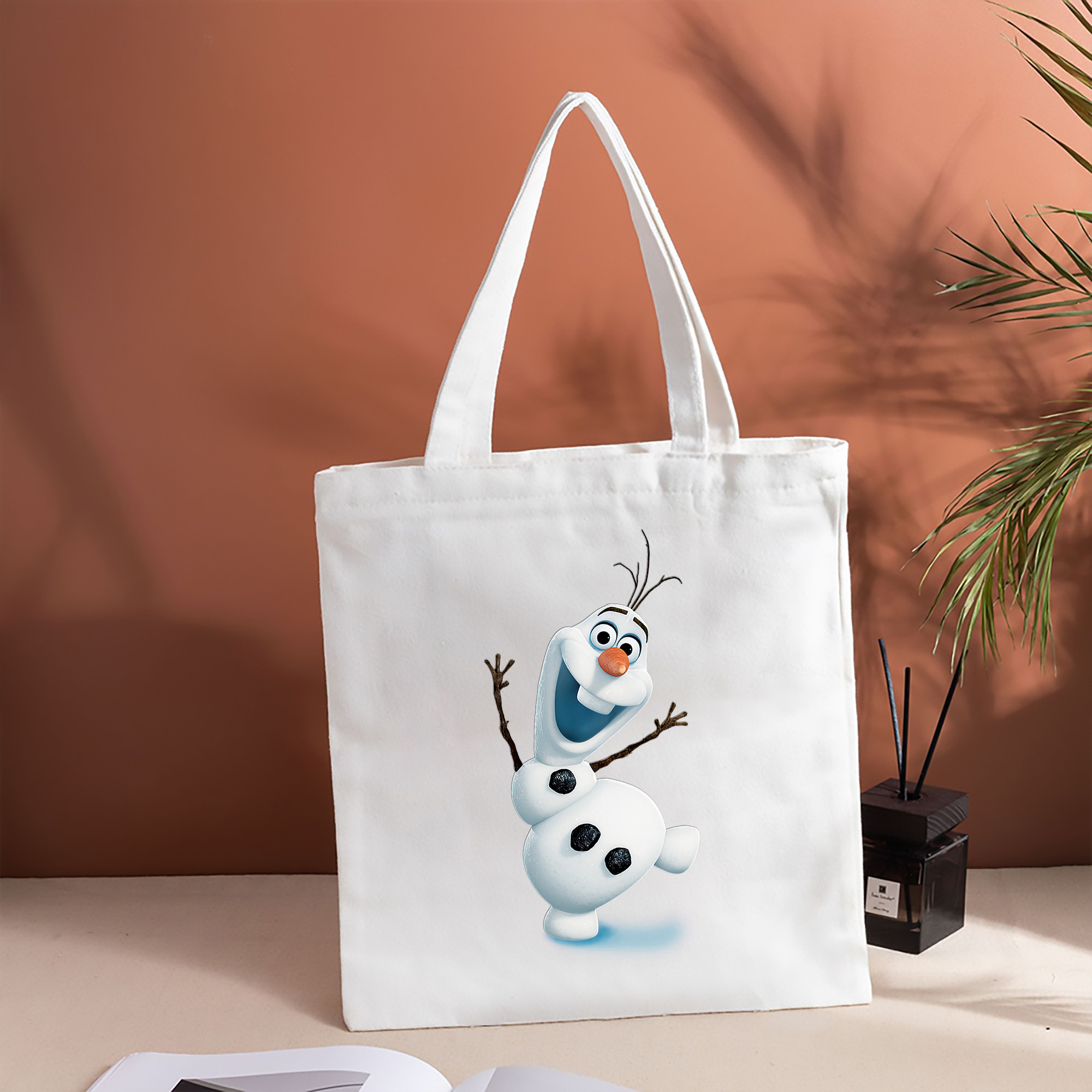 アナと雪の女王 アンナ エルサ Frozen Anna Elsa 縦型キャンバス生地手提げバッグ　トートバッグ