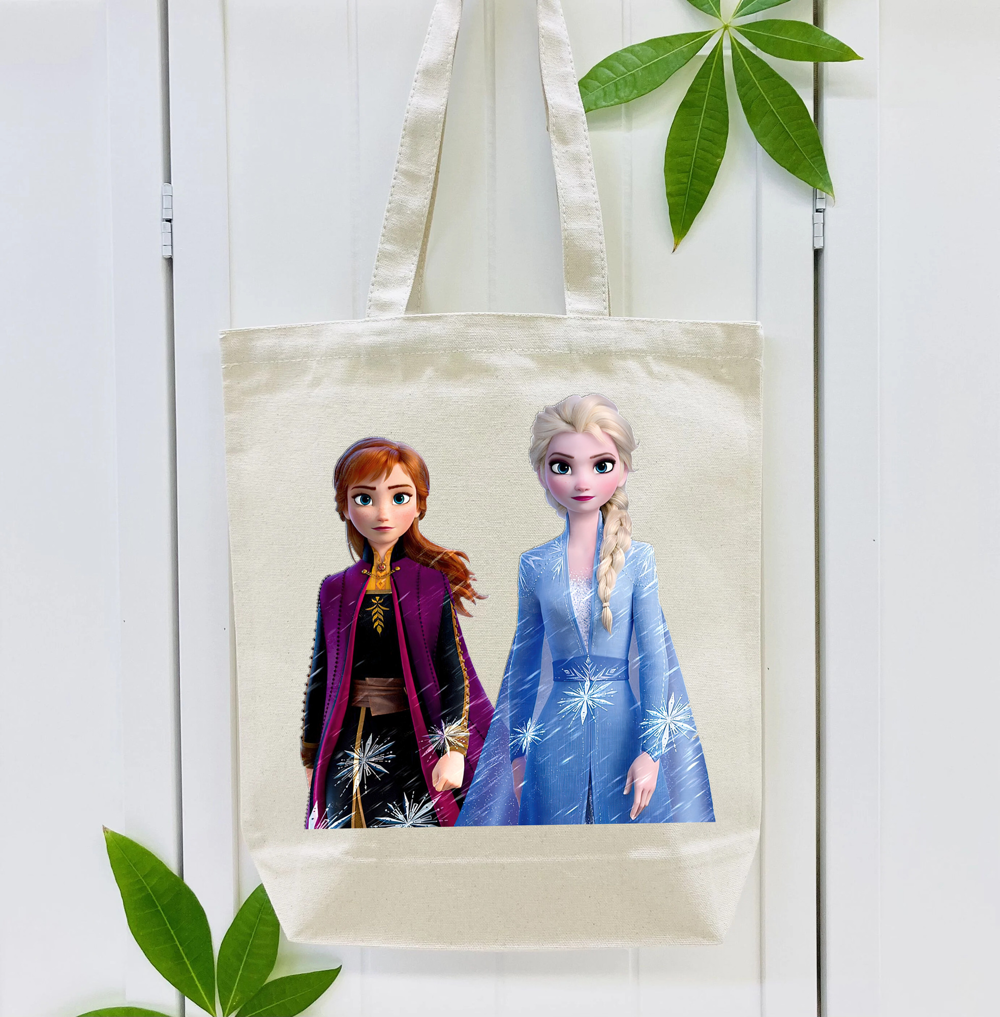 アナと雪の女王 アンナ エルサ Frozen Anna Elsa 縦型キャンバス生地手提げバッグ　トートバッグ