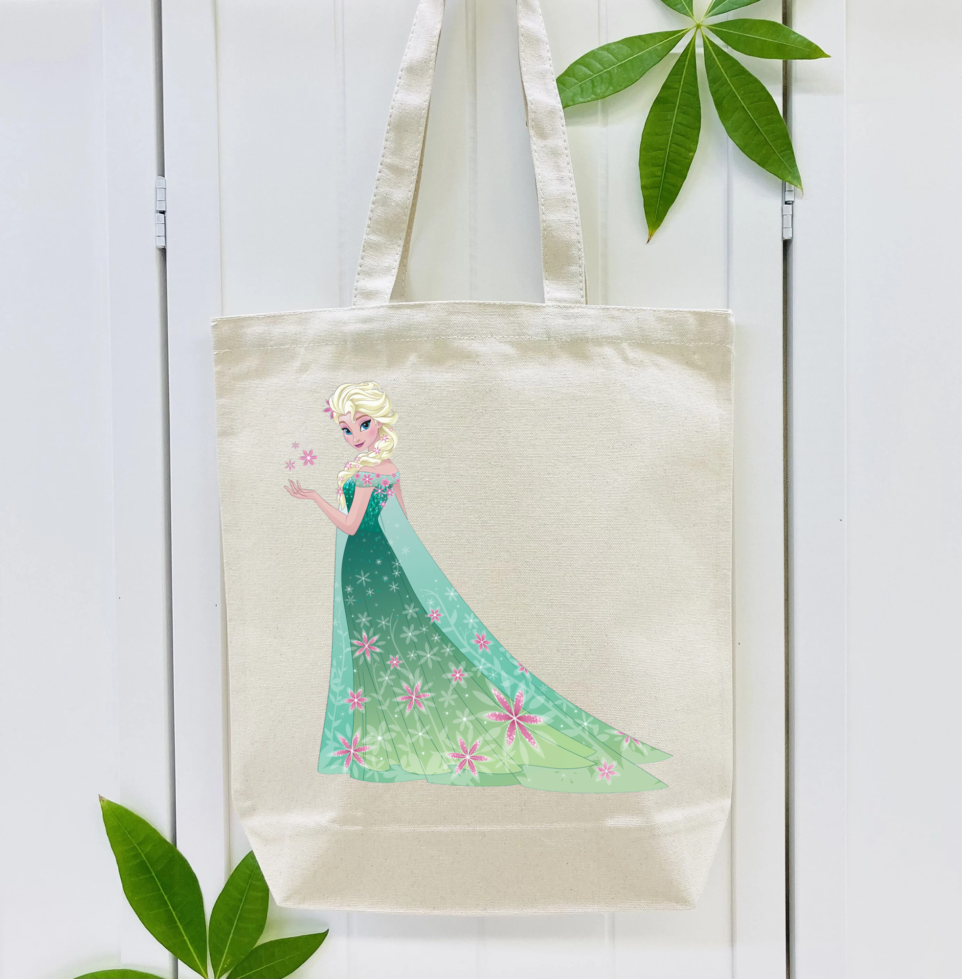 アナと雪の女王 アンナ エルサ Frozen Anna Elsa 縦型キャンバス生地手提げバッグ　トートバッグ