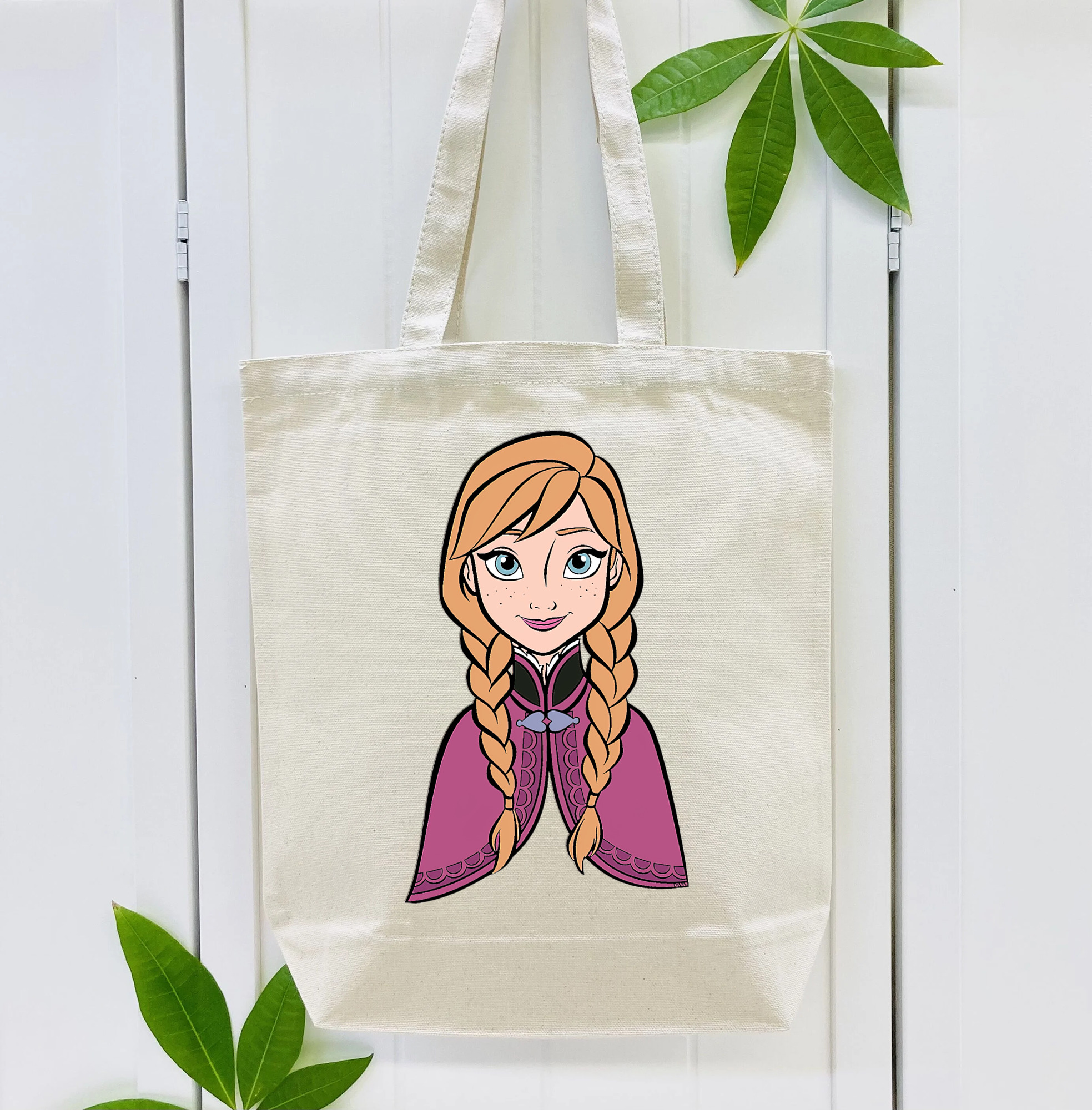 アナと雪の女王 アンナ エルサ Frozen Anna Elsa 縦型キャンバス生地手提げバッグ　トートバッグ