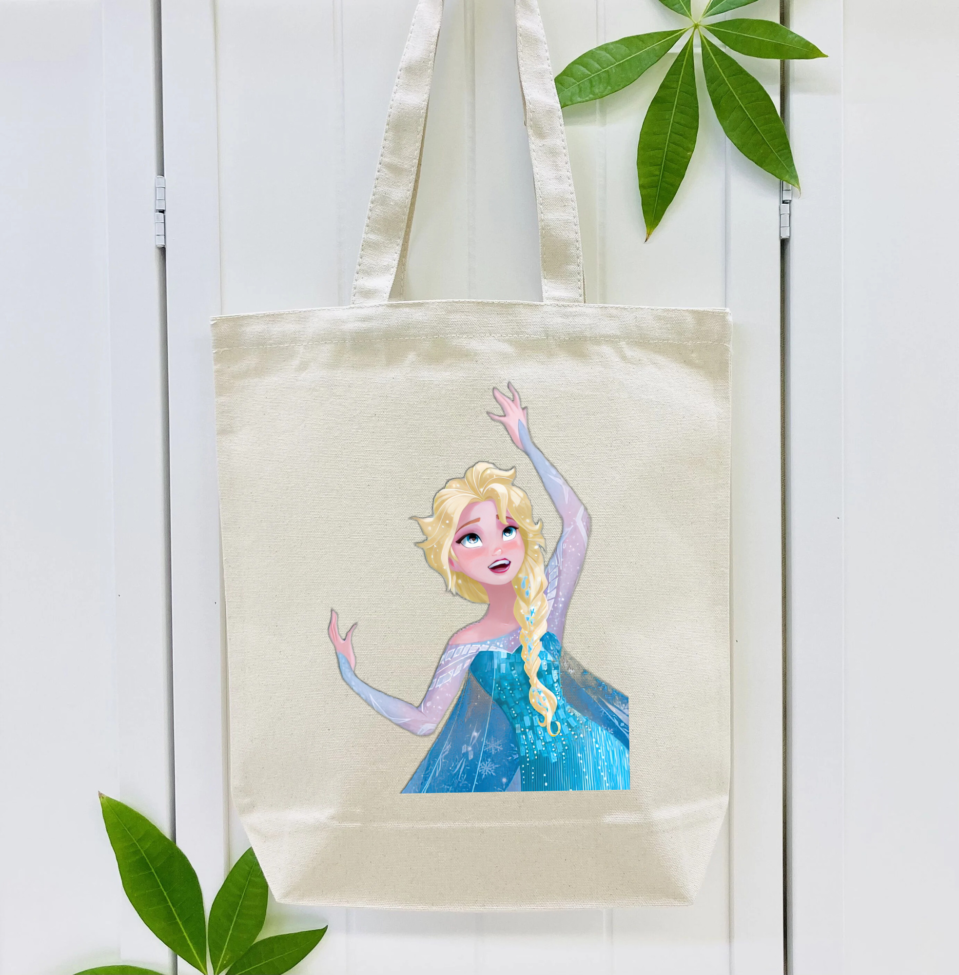 アナと雪の女王 アンナ エルサ Frozen Anna Elsa 縦型キャンバス生地手提げバッグ　トートバッグ