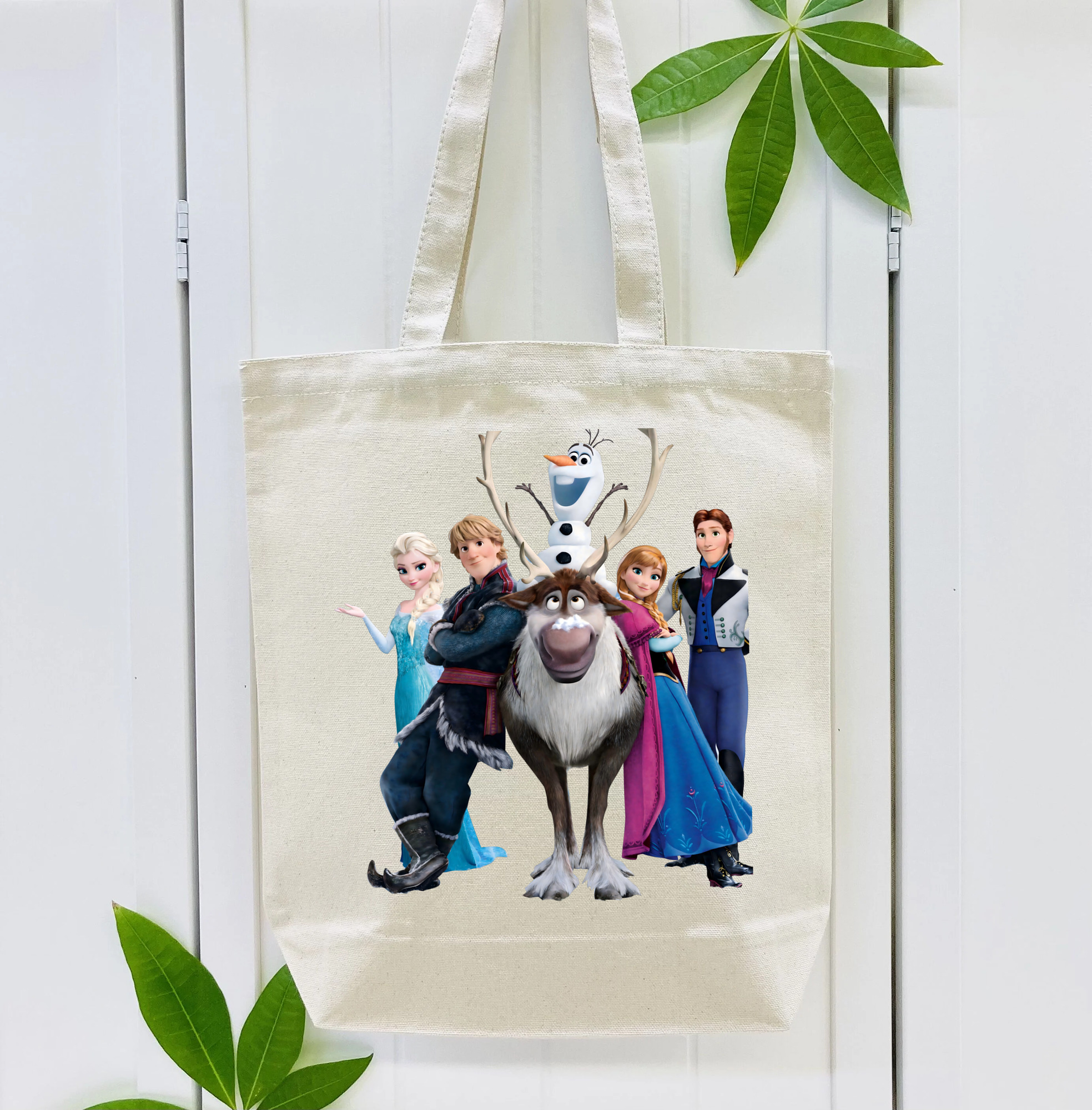 アナと雪の女王 アンナ エルサ Frozen Anna Elsa 縦型キャンバス生地手提げバッグ　トートバッグ