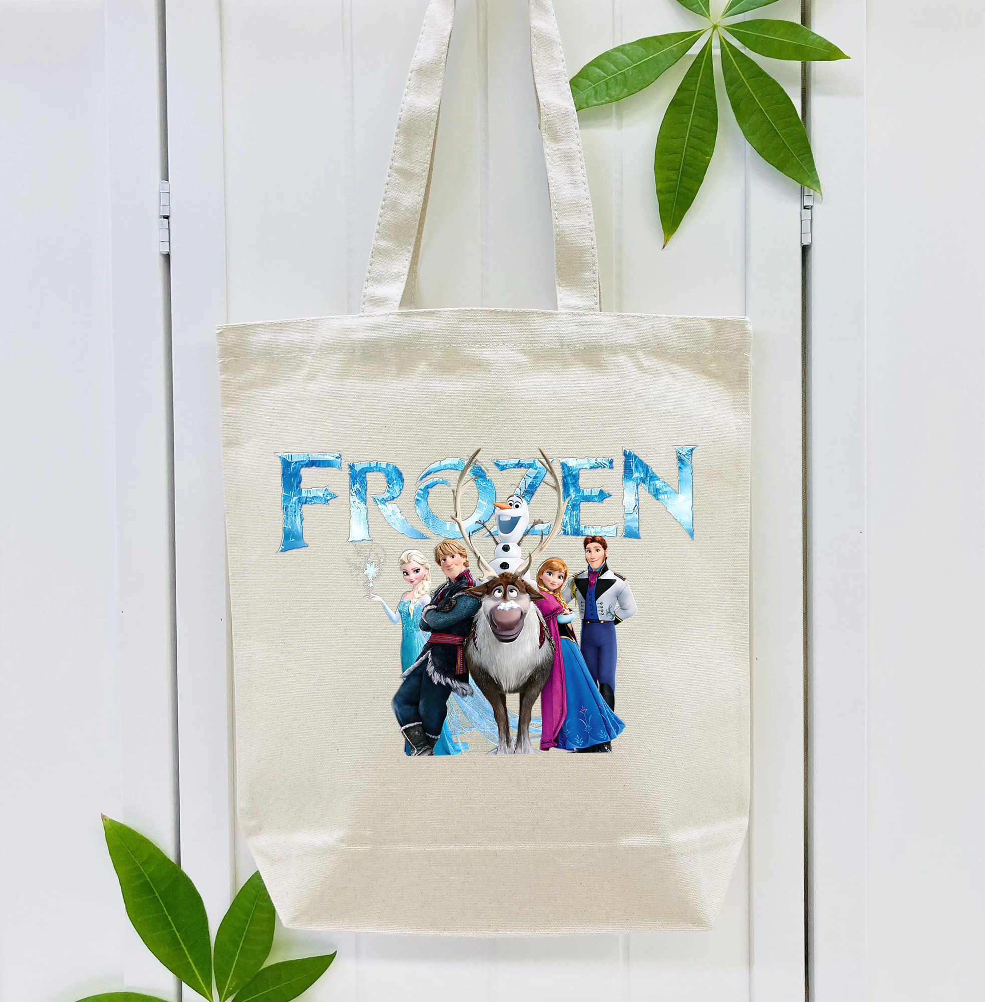 アナと雪の女王 アンナ エルサ Frozen Anna Elsa 縦型キャンバス生地手提げバッグ　トートバッグ