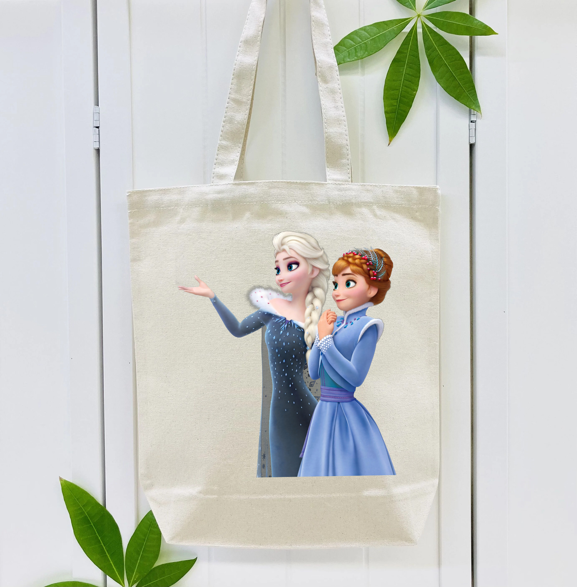 アナと雪の女王 アンナ エルサ Frozen Anna Elsa 縦型キャンバス生地手提げバッグ　トートバッグ