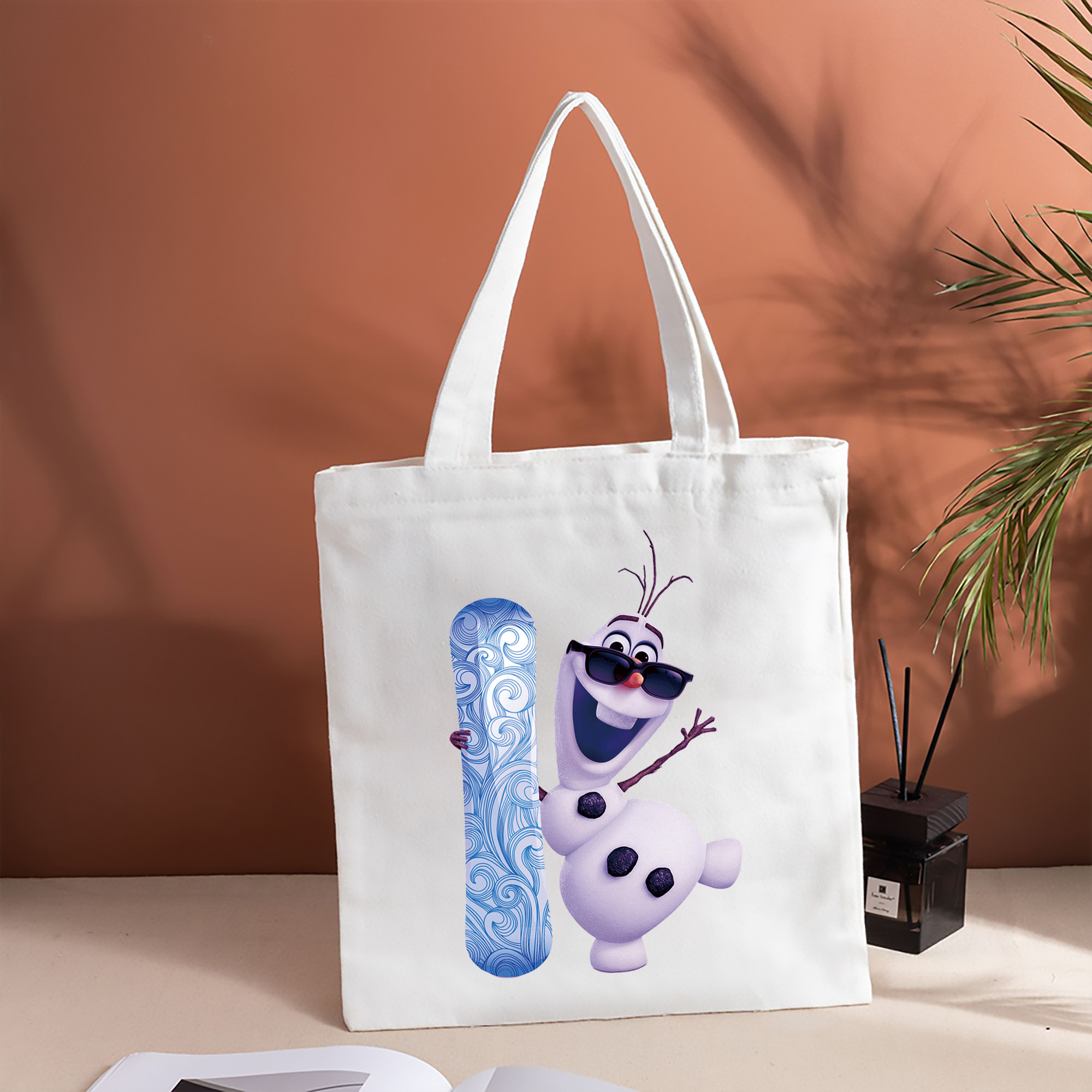 アナと雪の女王 アンナ エルサ Frozen Anna Elsa 縦型キャンバス生地手提げバッグ　トートバッグ