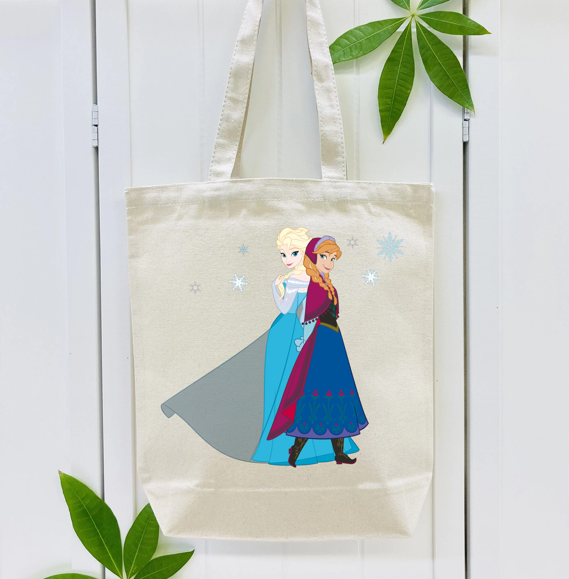 アナと雪の女王 アンナ エルサ Frozen Anna Elsa 縦型キャンバス生地手提げバッグ　トートバッグ