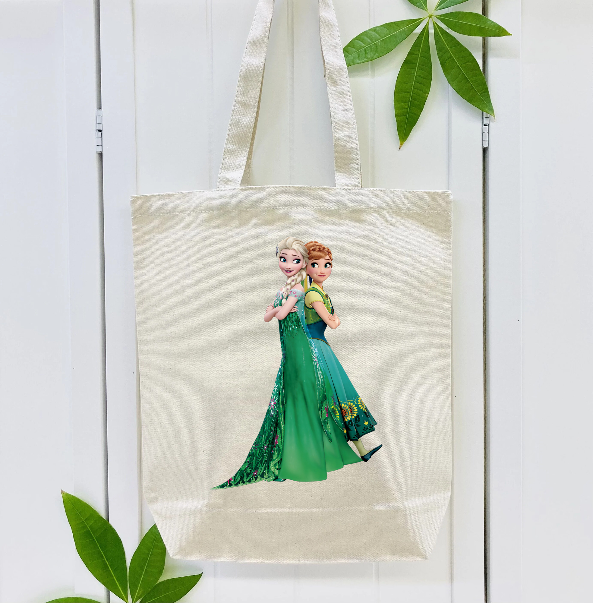アナと雪の女王 アンナ エルサ Frozen Anna Elsa 縦型キャンバス生地手提げバッグ　トートバッグ