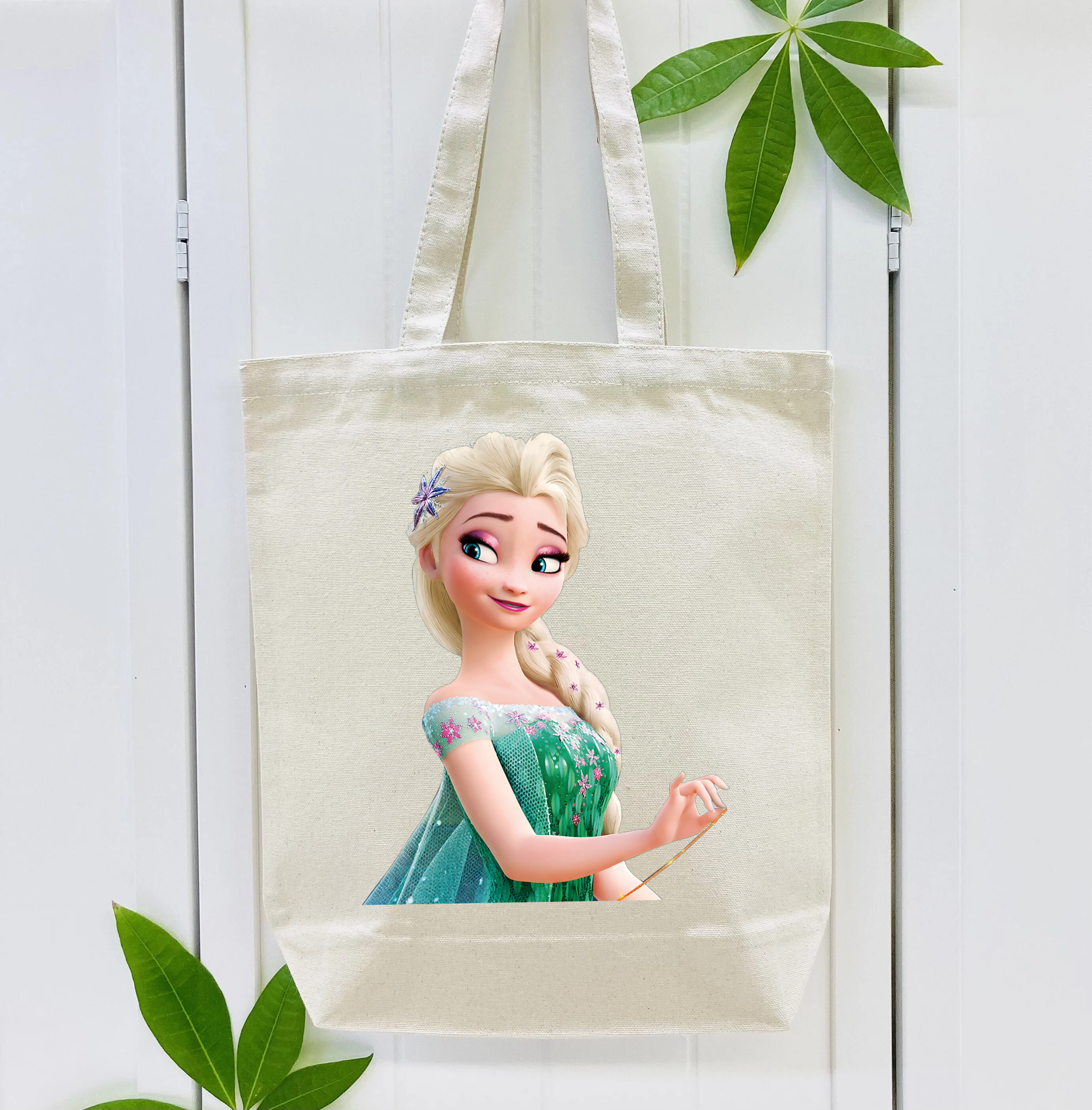 アナと雪の女王 アンナ エルサ Frozen Anna Elsa 縦型キャンバス生地手提げバッグ　トートバッグ