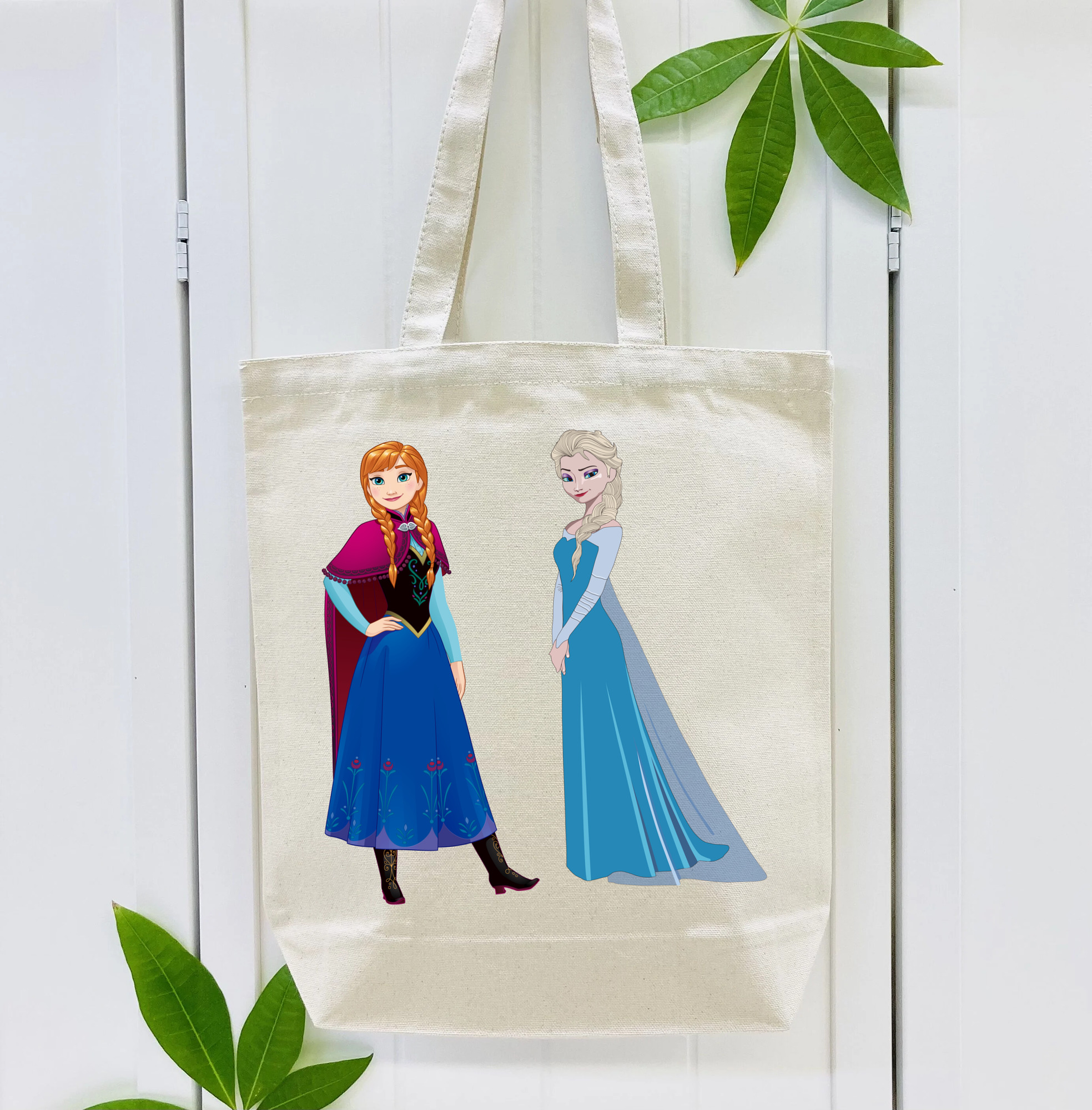 アナと雪の女王 アンナ エルサ Frozen Anna Elsa 縦型キャンバス生地手提げバッグ　トートバッグ