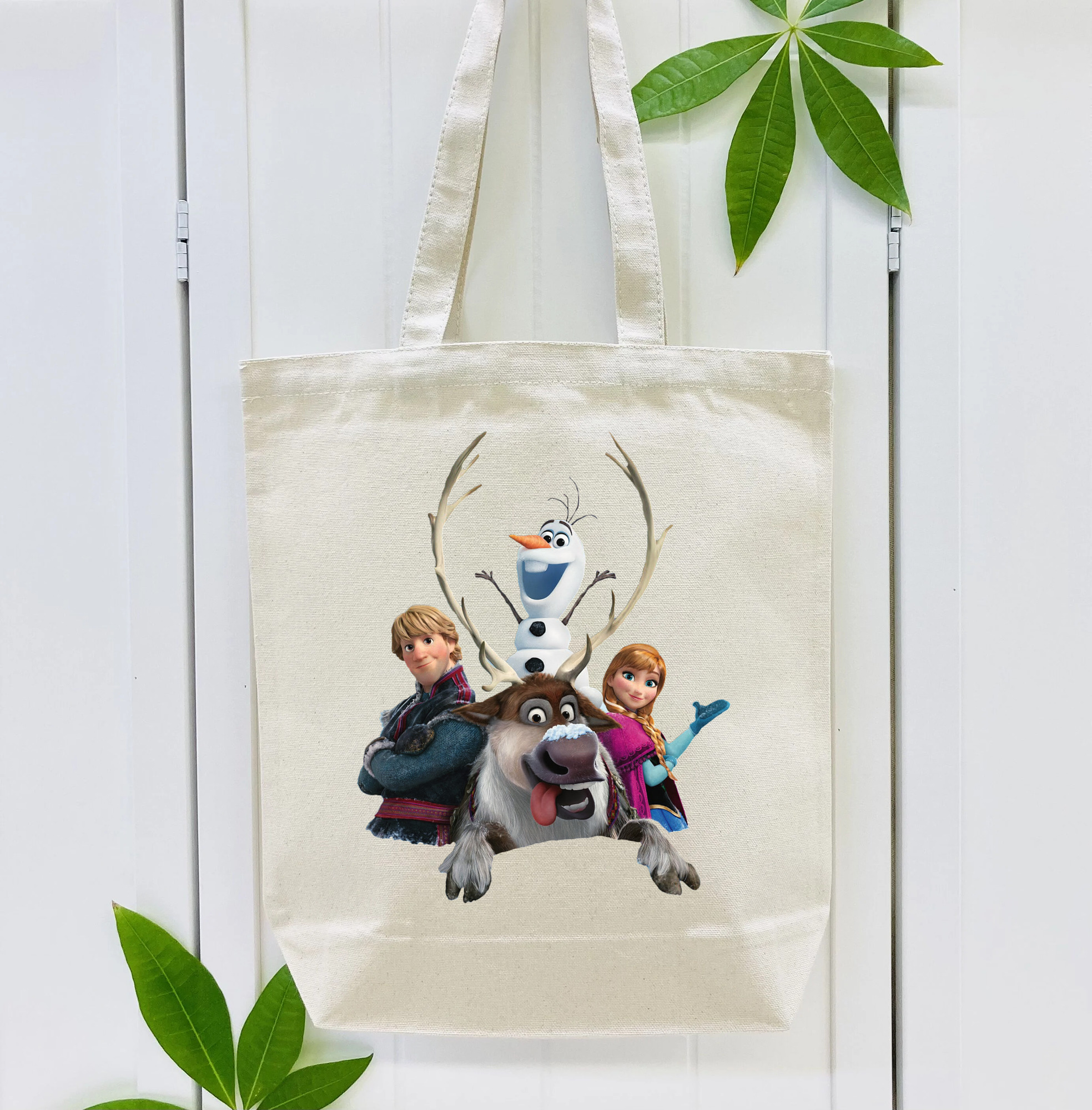 アナと雪の女王 アンナ エルサ Frozen Anna Elsa 縦型キャンバス生地手提げバッグ　トートバッグ