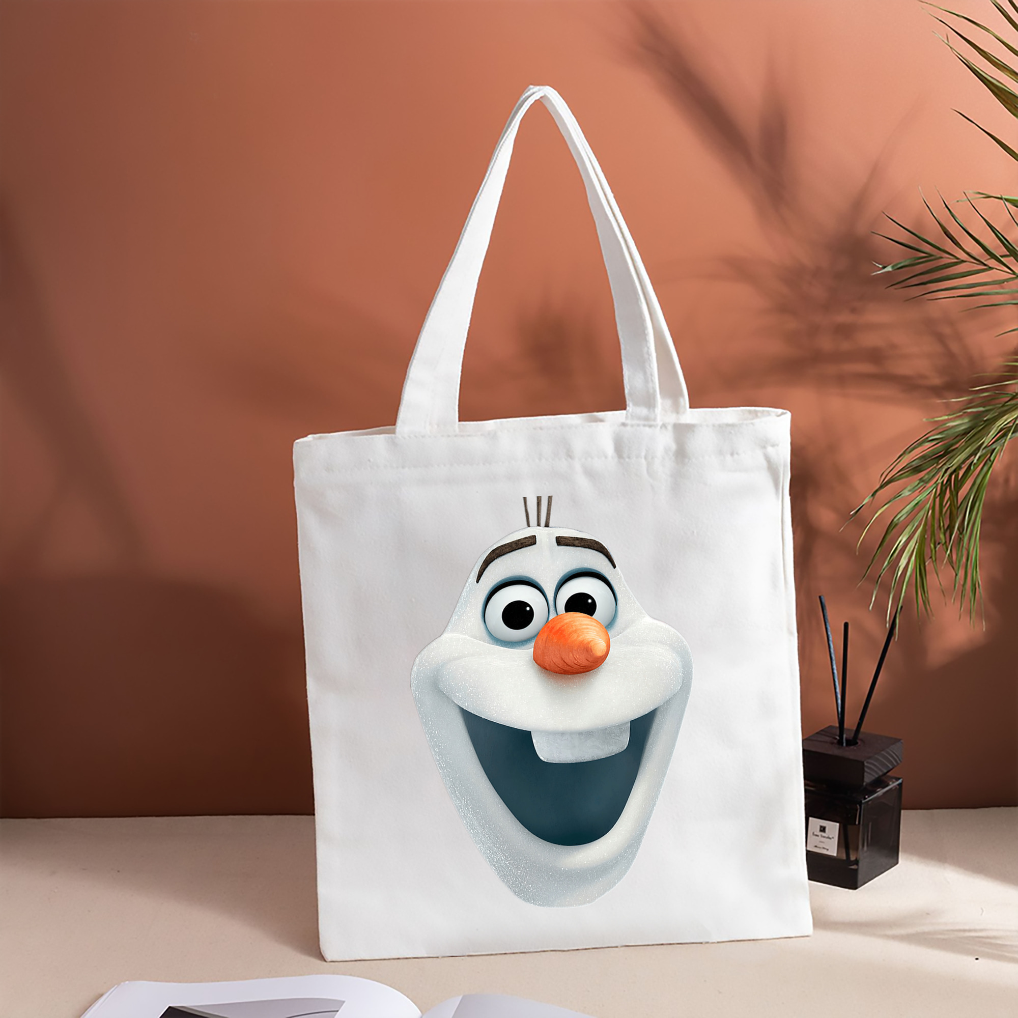 アナと雪の女王 アンナ エルサ Frozen Anna Elsa 縦型キャンバス生地手提げバッグ　トートバッグ