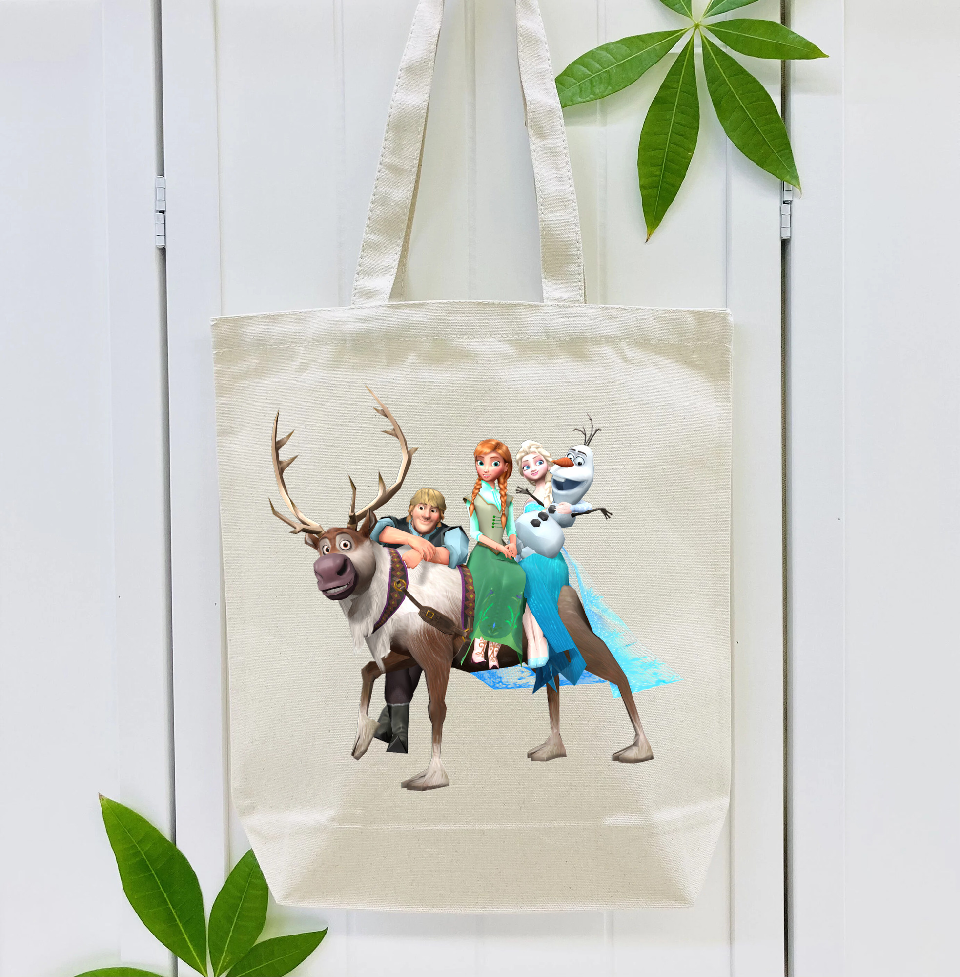 アナと雪の女王 アンナ エルサ Frozen Anna Elsa 縦型キャンバス生地手提げバッグ　トートバッグ