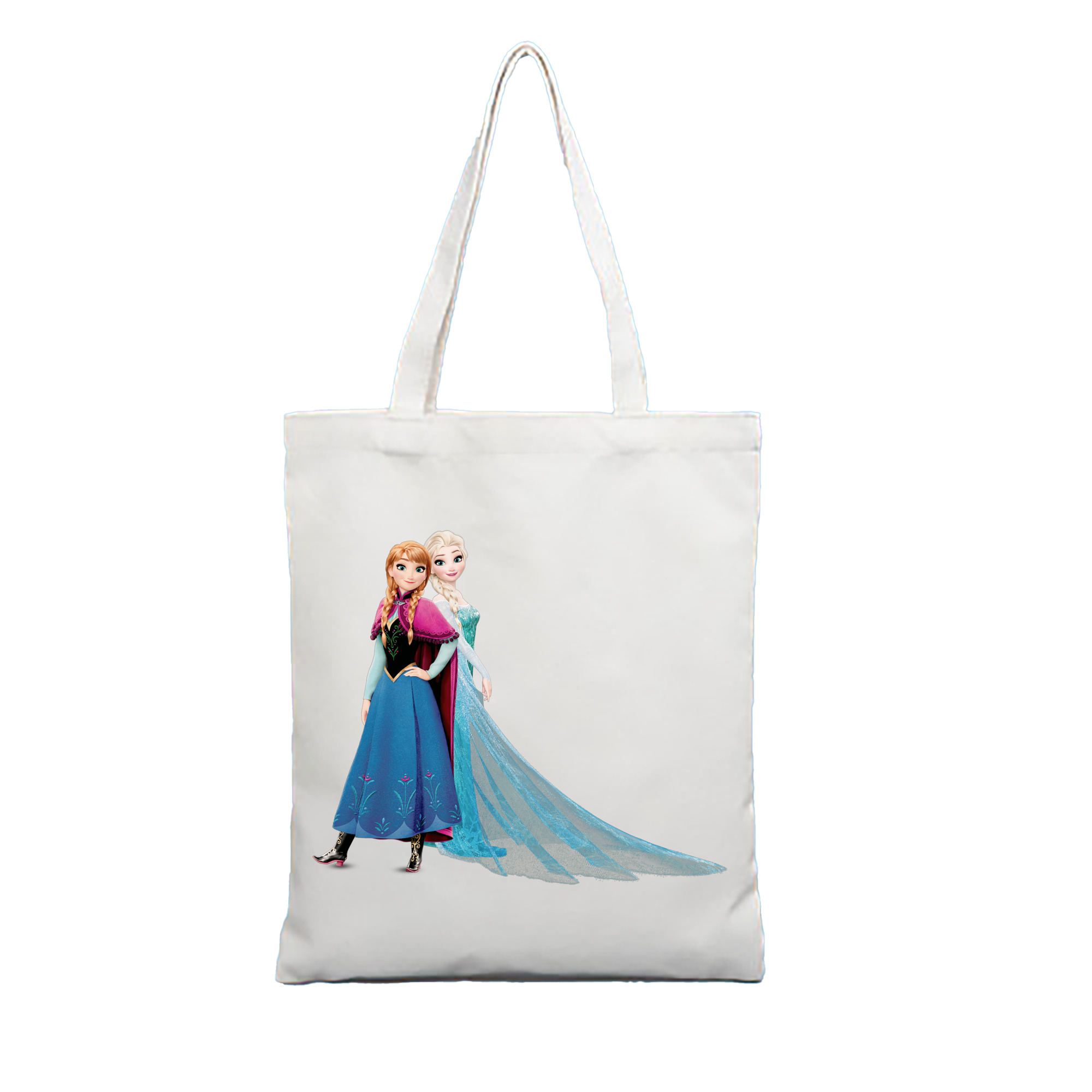 （画像用） アナと雪の女王 アンナ エルサ Frozen Anna Elsa 縦型キャンバス生地手提げバッグ　トートバッグ