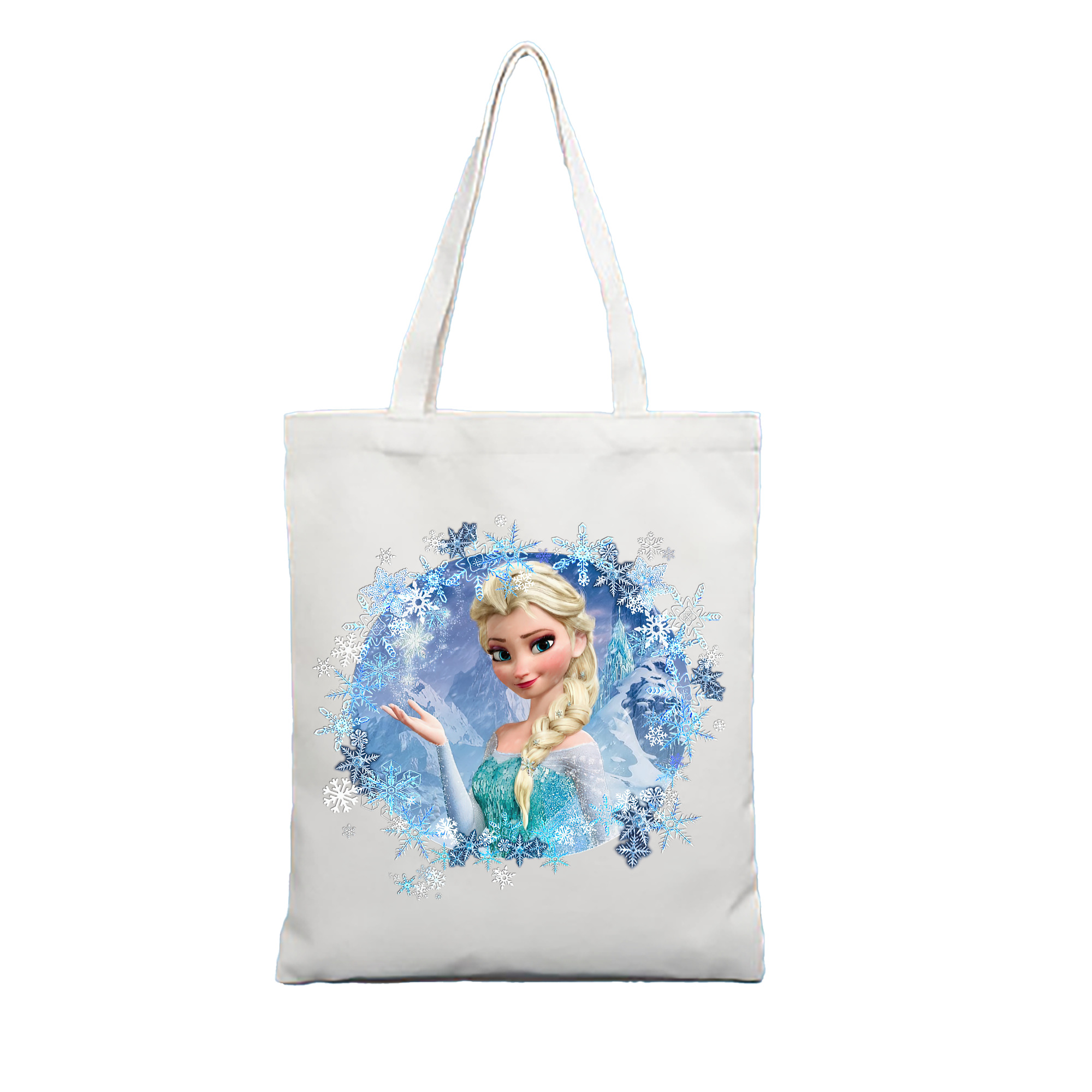 （画像用） アナと雪の女王 アンナ エルサ Frozen Anna Elsa 縦型キャンバス生地手提げバッグ　トートバッグ