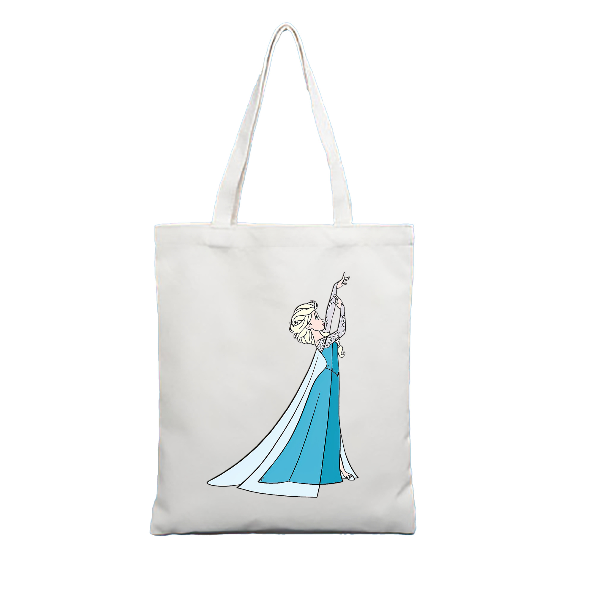 （画像用） アナと雪の女王 アンナ エルサ Frozen Anna Elsa 縦型キャンバス生地手提げバッグ　トートバッグ