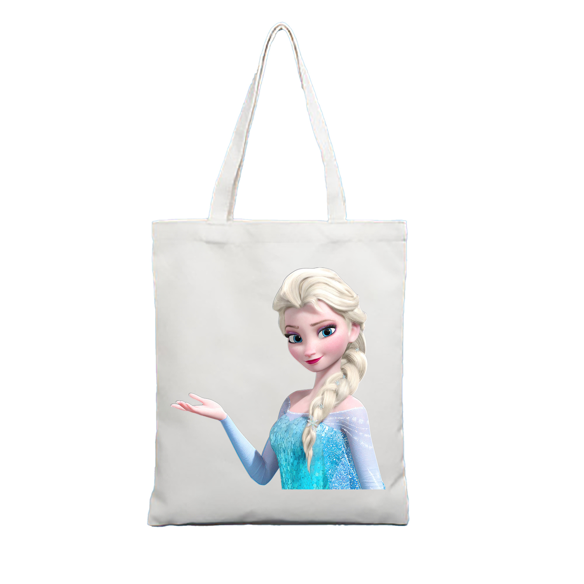 （画像用） アナと雪の女王 アンナ エルサ Frozen Anna Elsa 縦型キャンバス生地手提げバッグ　トートバッグ