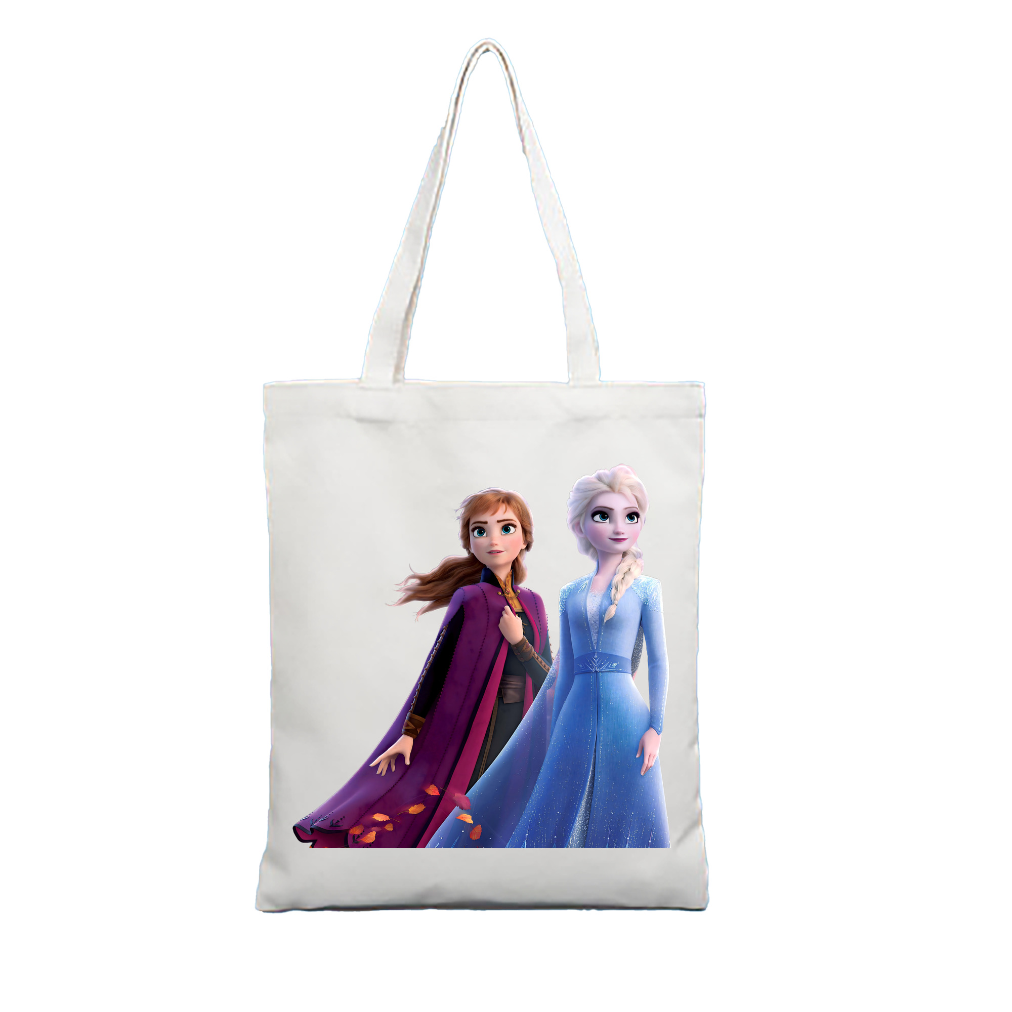 （画像用） アナと雪の女王 アンナ エルサ Frozen Anna Elsa 縦型キャンバス生地手提げバッグ　トートバッグ