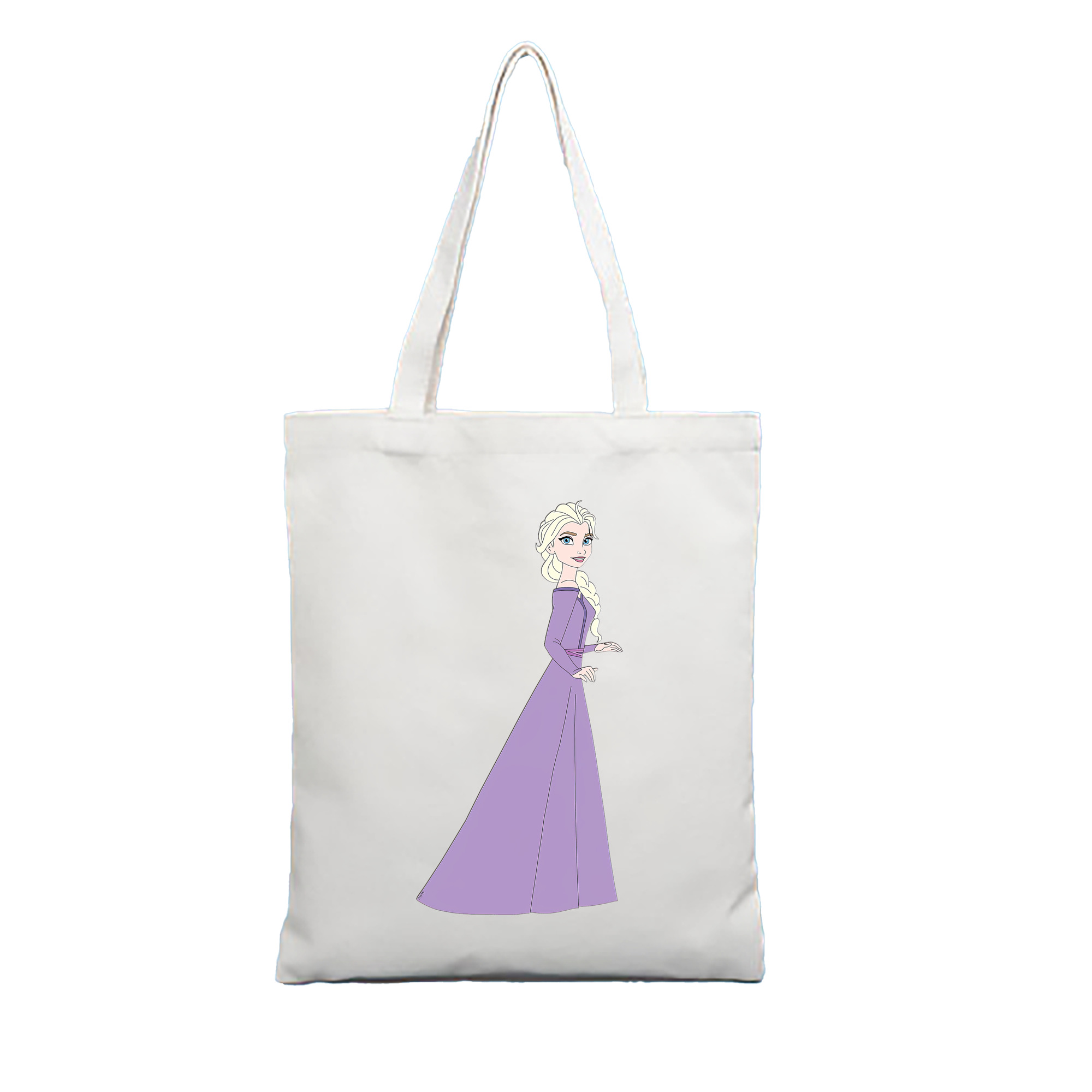 （画像用） アナと雪の女王 アンナ エルサ Frozen Anna Elsa 縦型キャンバス生地手提げバッグ　トートバッグ