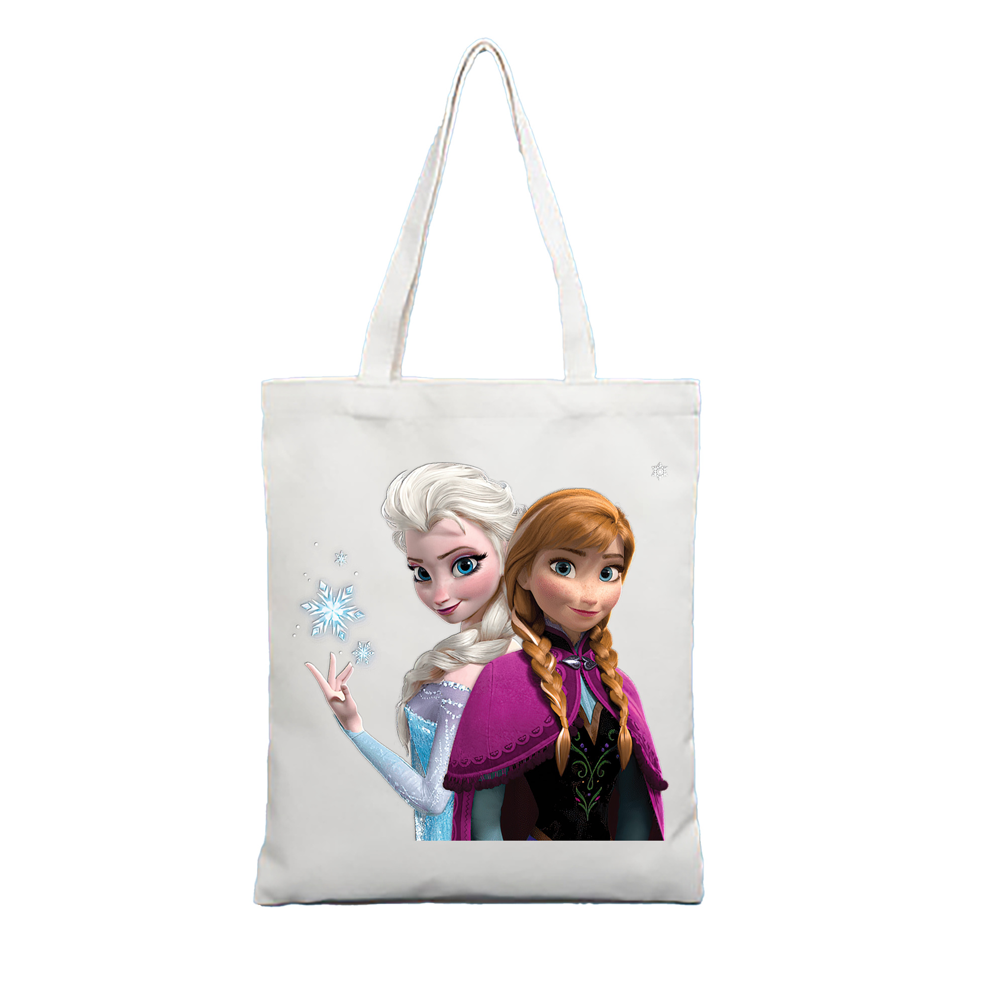 （画像用） アナと雪の女王 アンナ エルサ Frozen Anna Elsa 縦型キャンバス生地手提げバッグ　トートバッグ