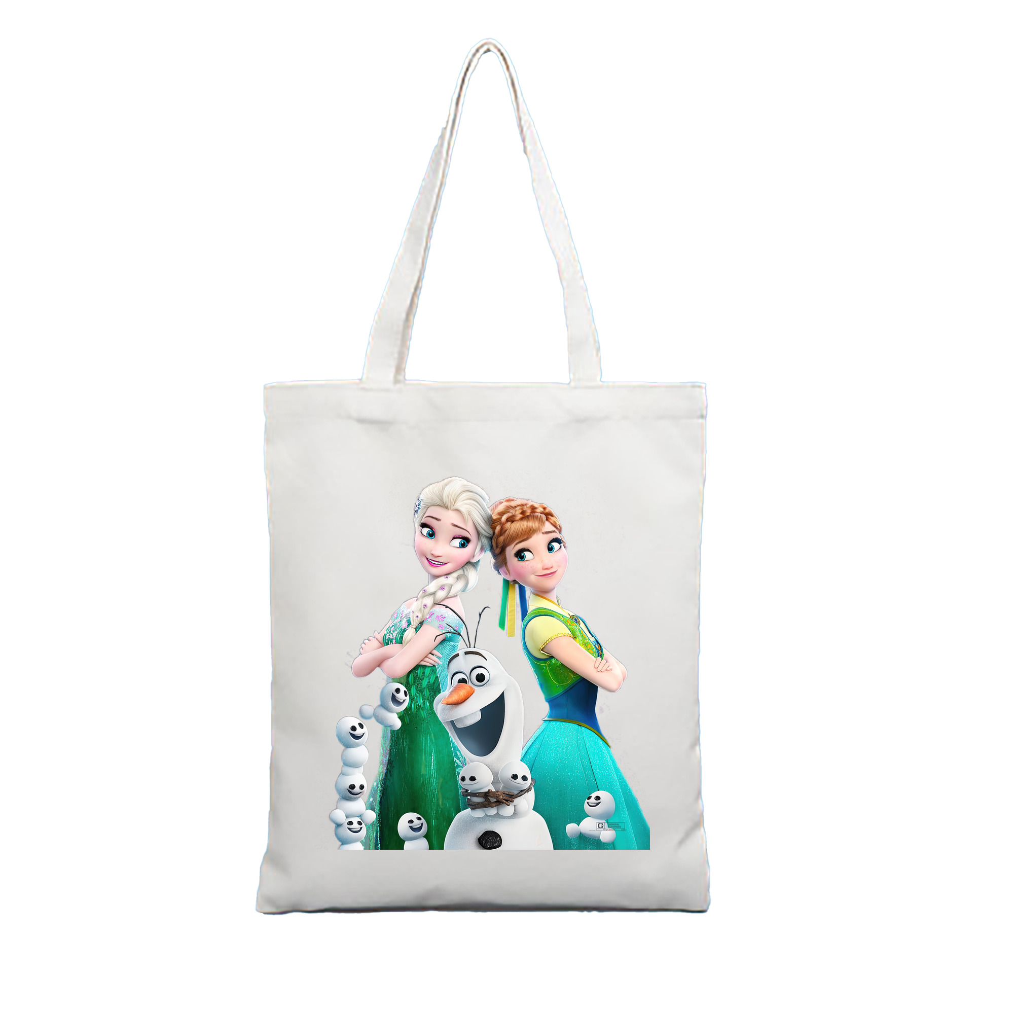 （画像用） アナと雪の女王 アンナ エルサ Frozen Anna Elsa 縦型キャンバス生地手提げバッグ　トートバッグ