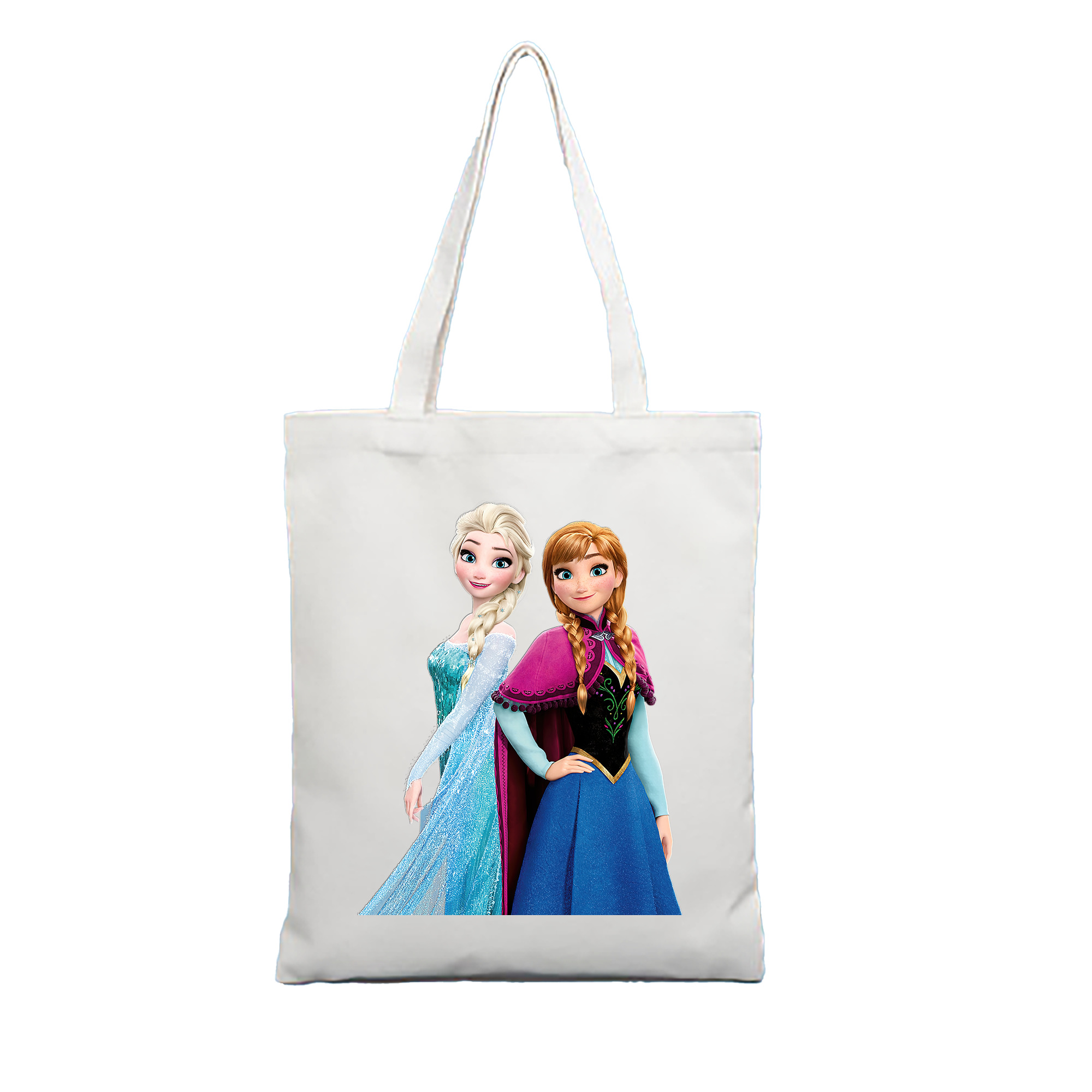 （画像用） アナと雪の女王 アンナ エルサ Frozen Anna Elsa 縦型キャンバス生地手提げバッグ　トートバッグ