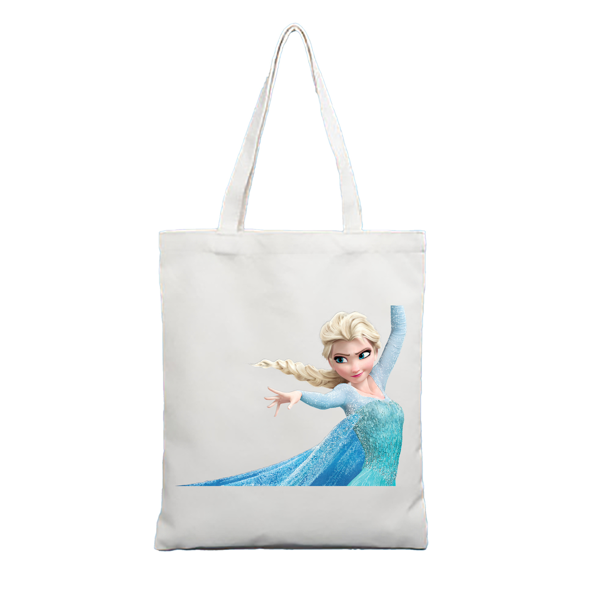 （画像用） アナと雪の女王 アンナ エルサ Frozen Anna Elsa 縦型キャンバス生地手提げバッグ　トートバッグ