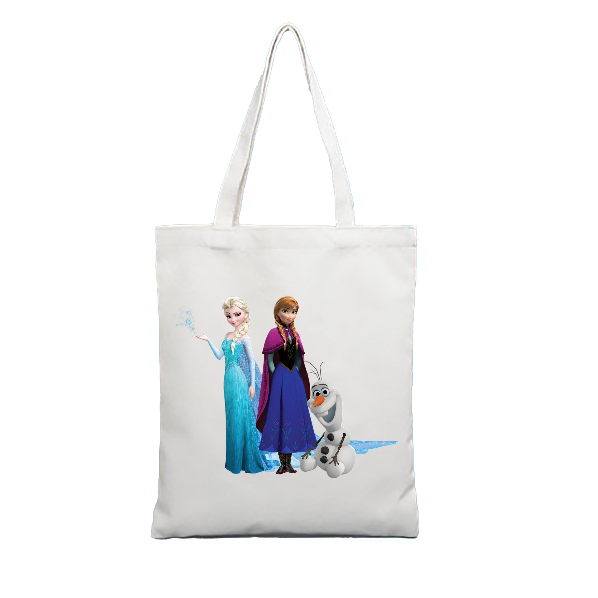 （画像用） アナと雪の女王 アンナ エルサ Frozen Anna Elsa 縦型キャンバス生地手提げバッグ　トートバッグ