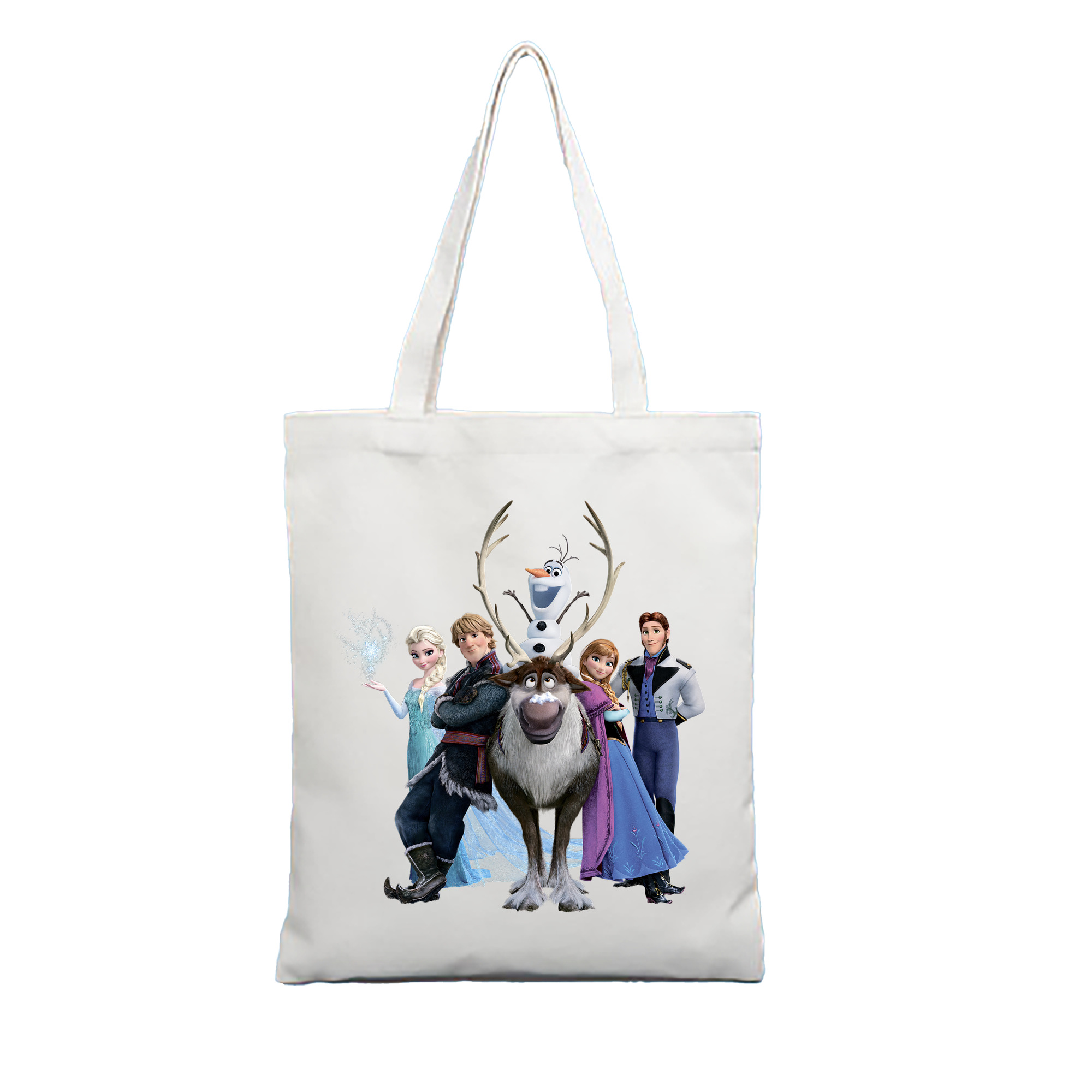 （画像用） アナと雪の女王 アンナ エルサ Frozen Anna Elsa 縦型キャンバス生地手提げバッグ　トートバッグ