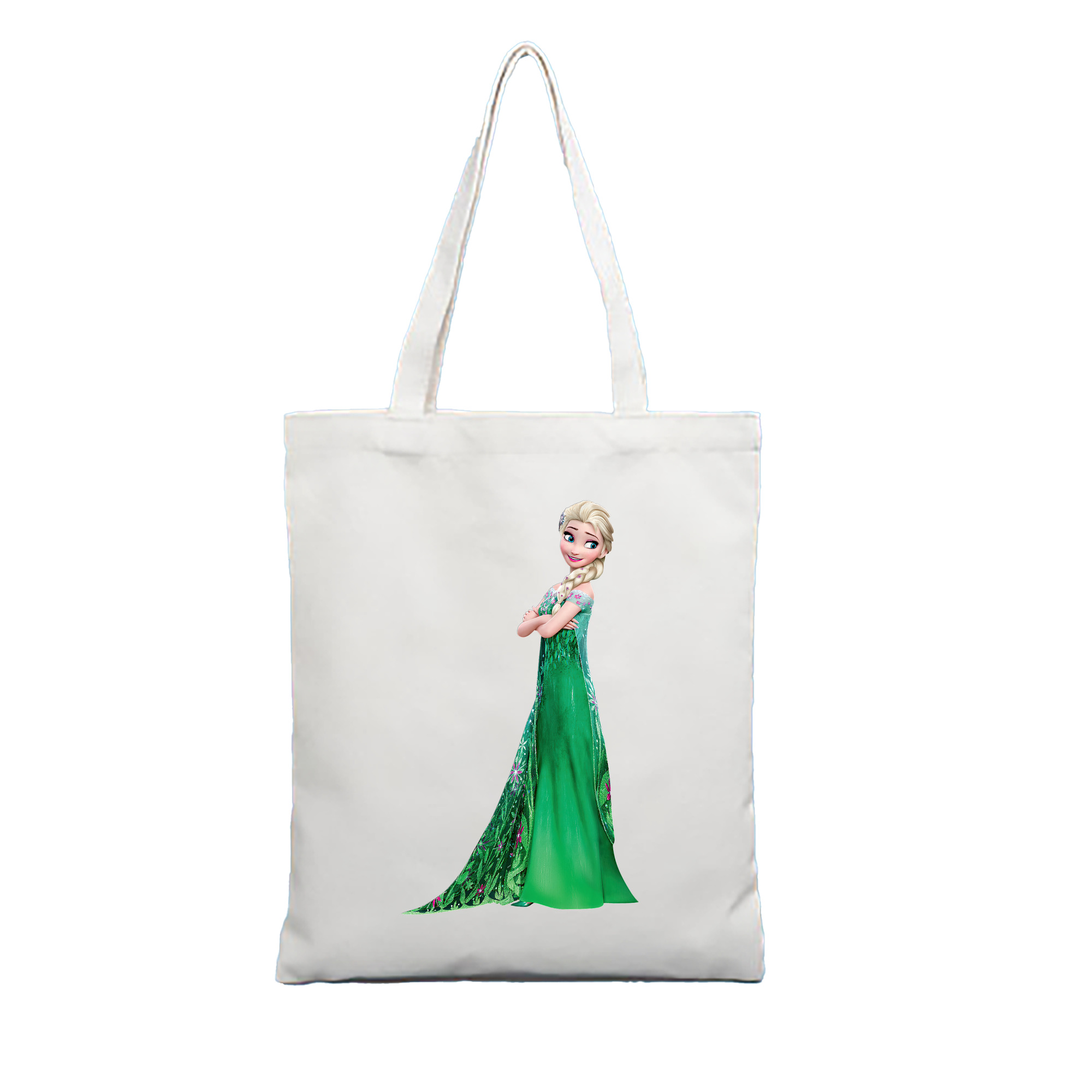 （画像用） アナと雪の女王 アンナ エルサ Frozen Anna Elsa 縦型キャンバス生地手提げバッグ　トートバッグ