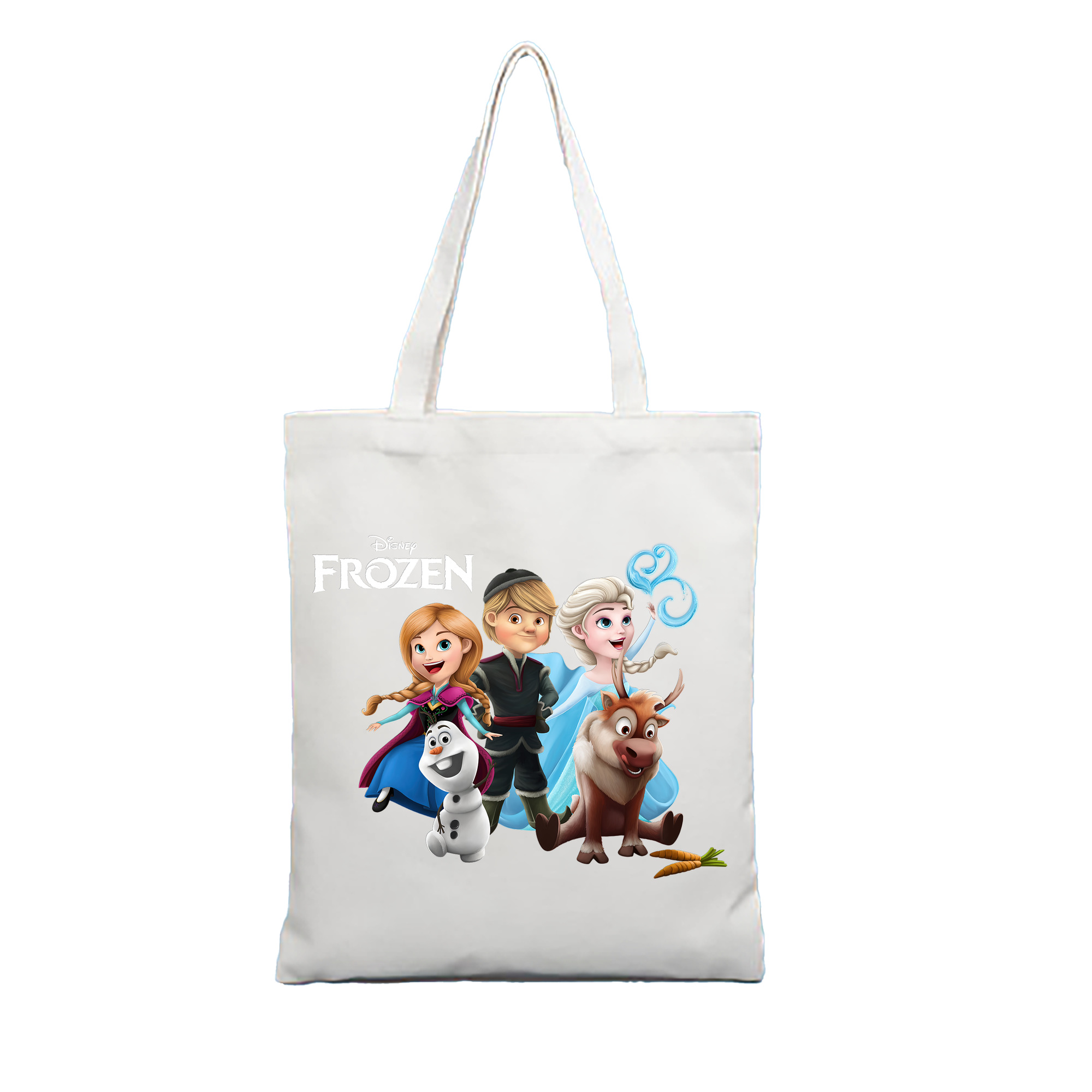 （画像用） アナと雪の女王 アンナ エルサ Frozen Anna Elsa 縦型キャンバス生地手提げバッグ　トートバッグ