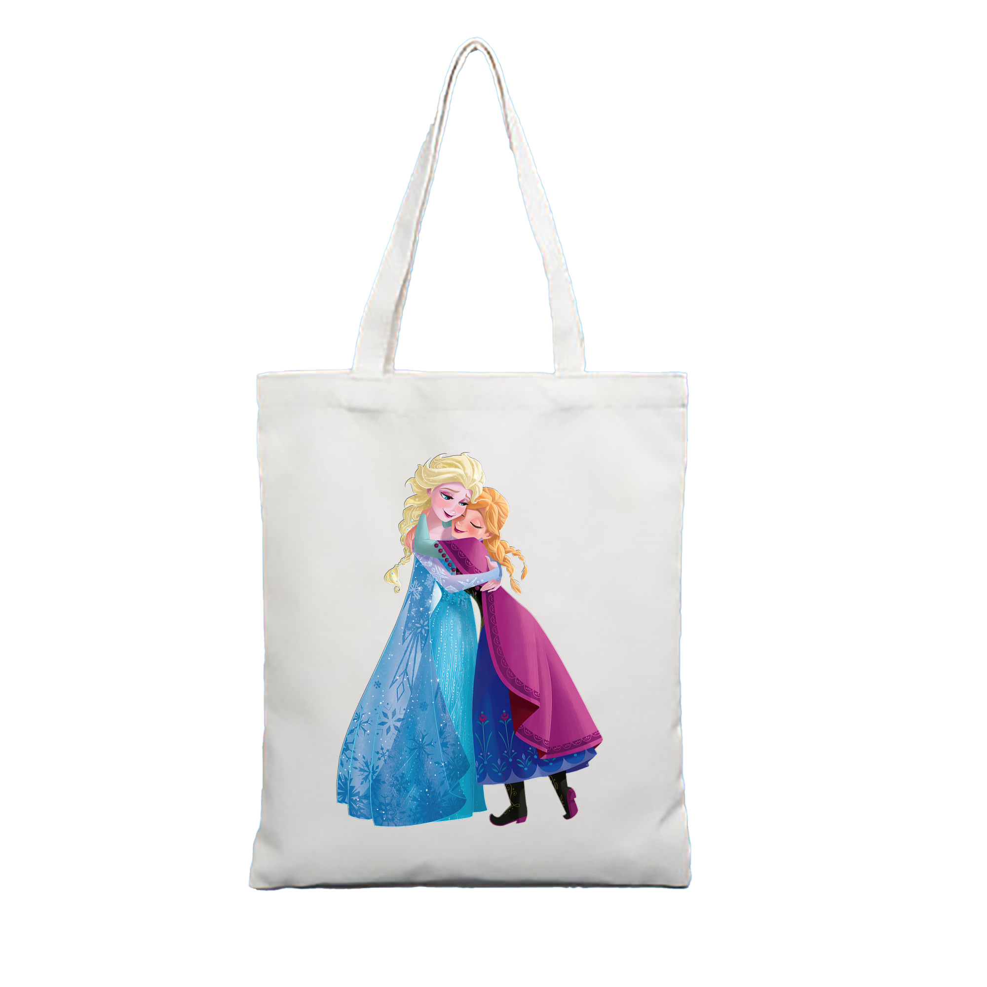 （画像用） アナと雪の女王 アンナ エルサ Frozen Anna Elsa 縦型キャンバス生地手提げバッグ　トートバッグ