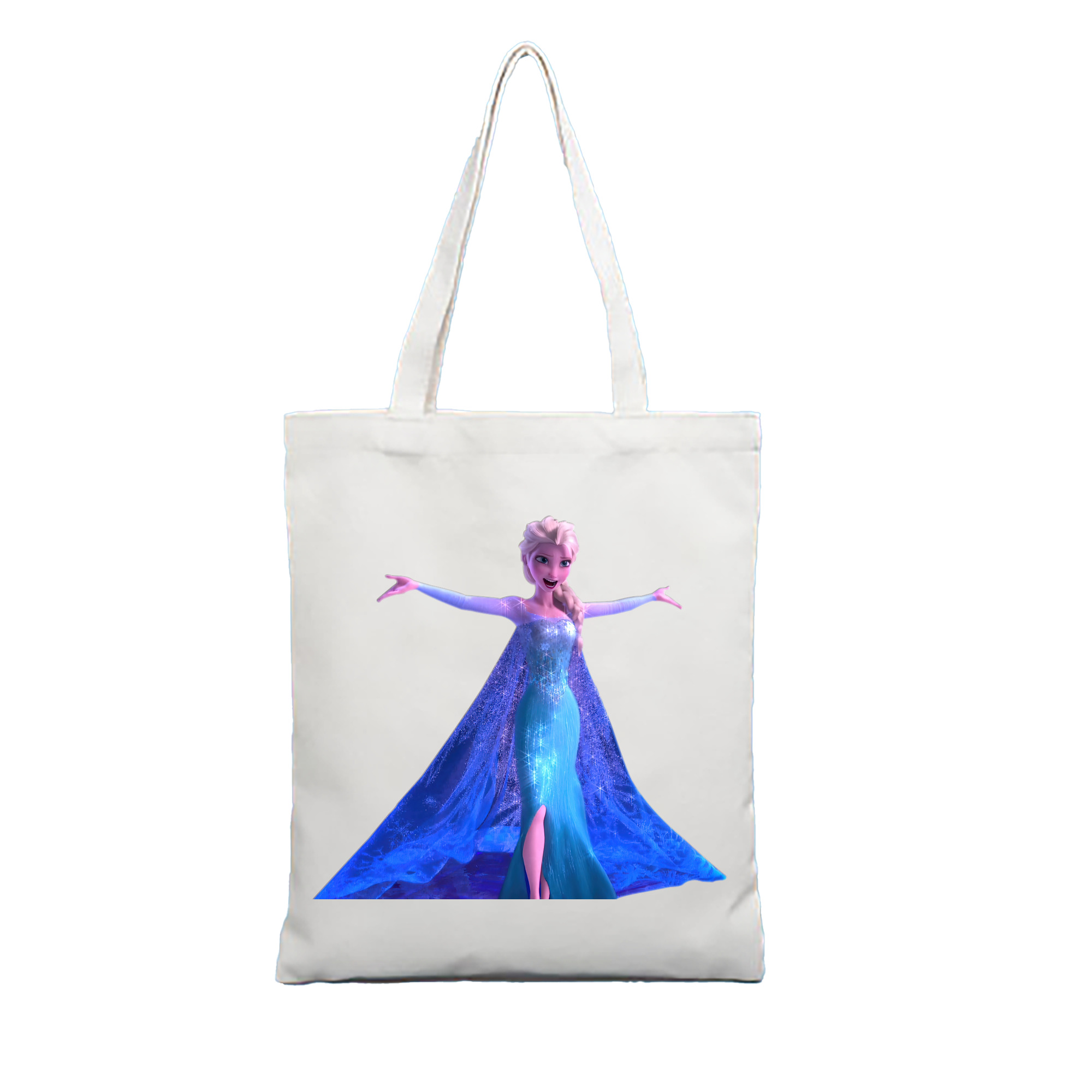 （画像用） アナと雪の女王 アンナ エルサ Frozen Anna Elsa 縦型キャンバス生地手提げバッグ　トートバッグ