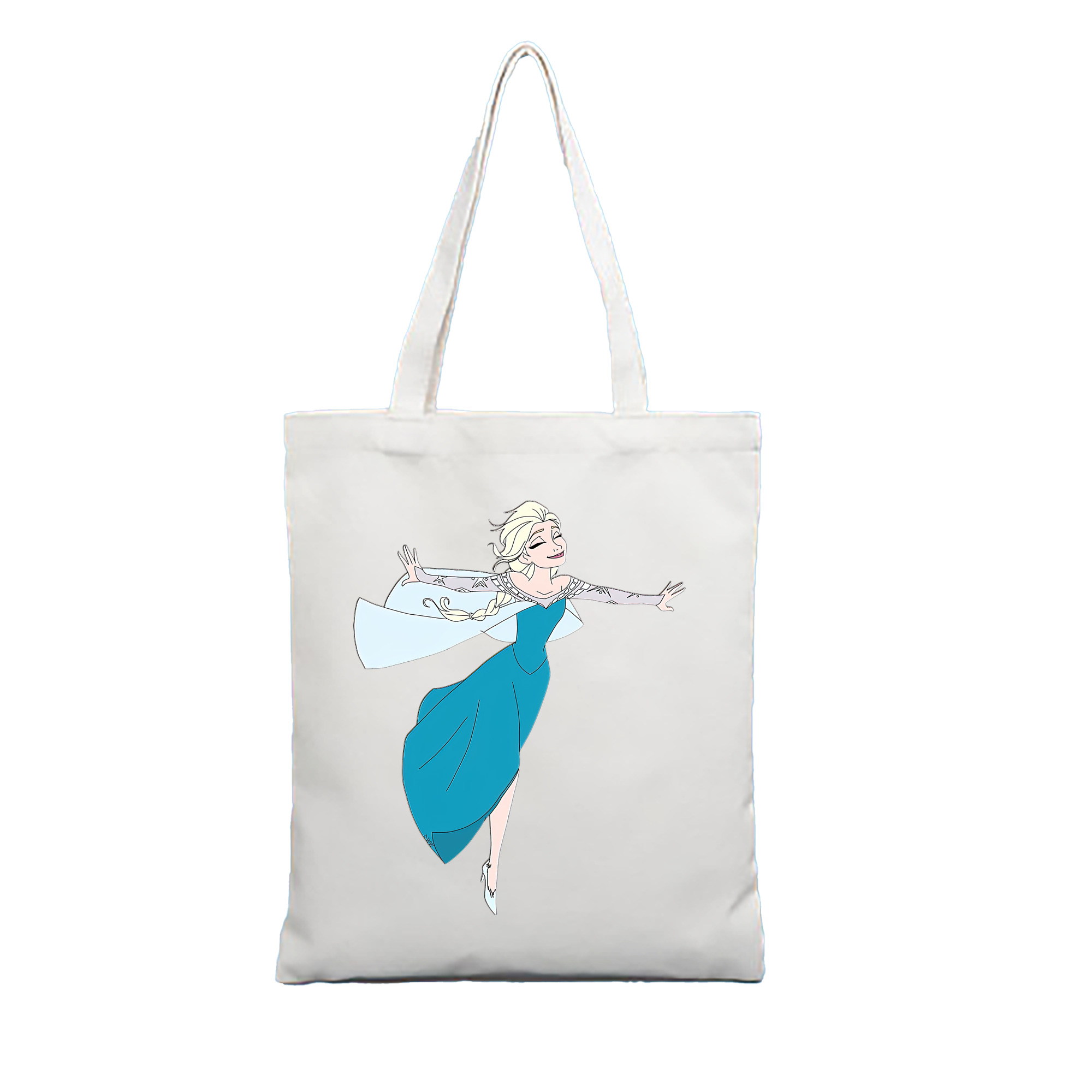 （画像用） アナと雪の女王 アンナ エルサ Frozen Anna Elsa 縦型キャンバス生地手提げバッグ　トートバッグ