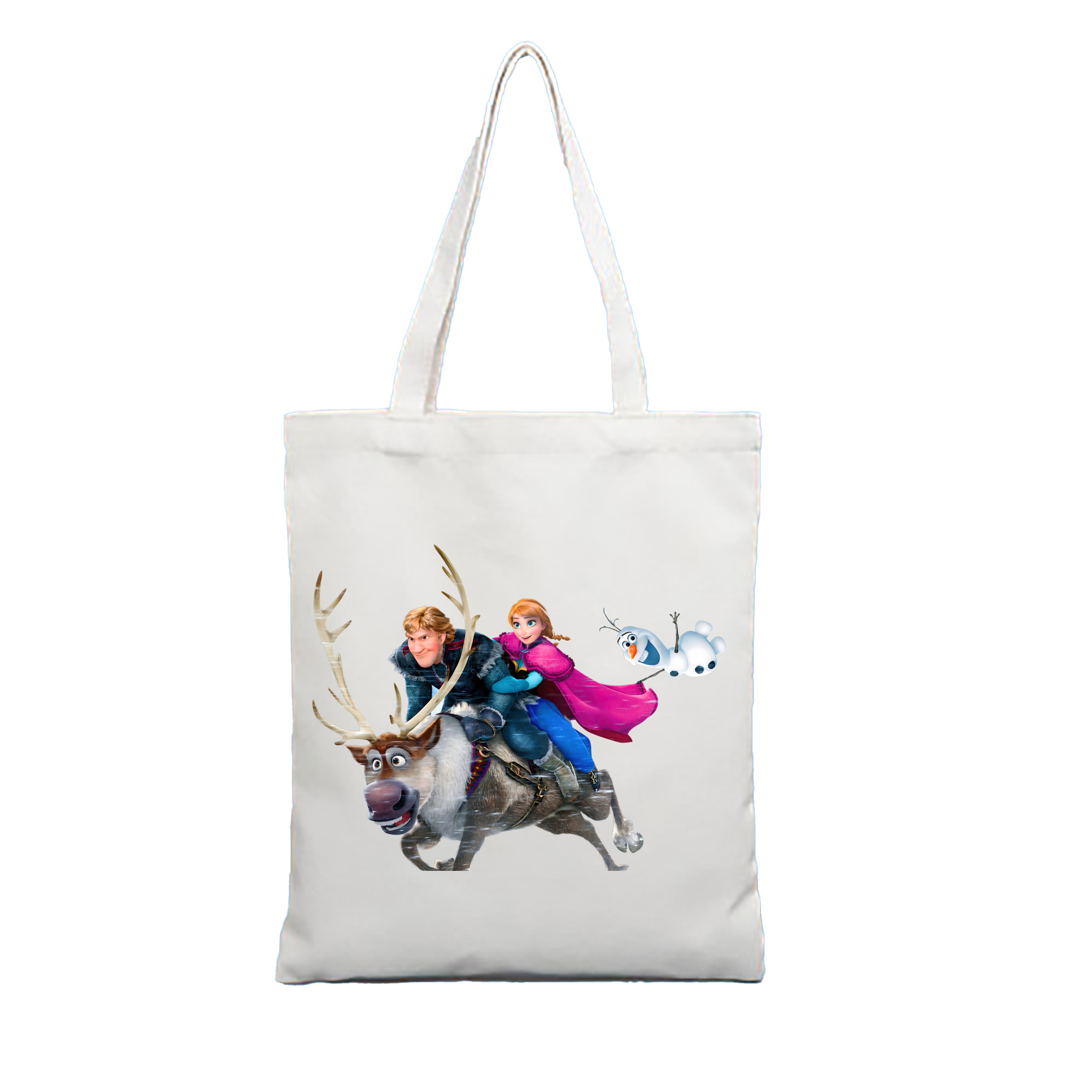 （画像用） アナと雪の女王 アンナ エルサ Frozen Anna Elsa 縦型キャンバス生地手提げバッグ　トートバッグ