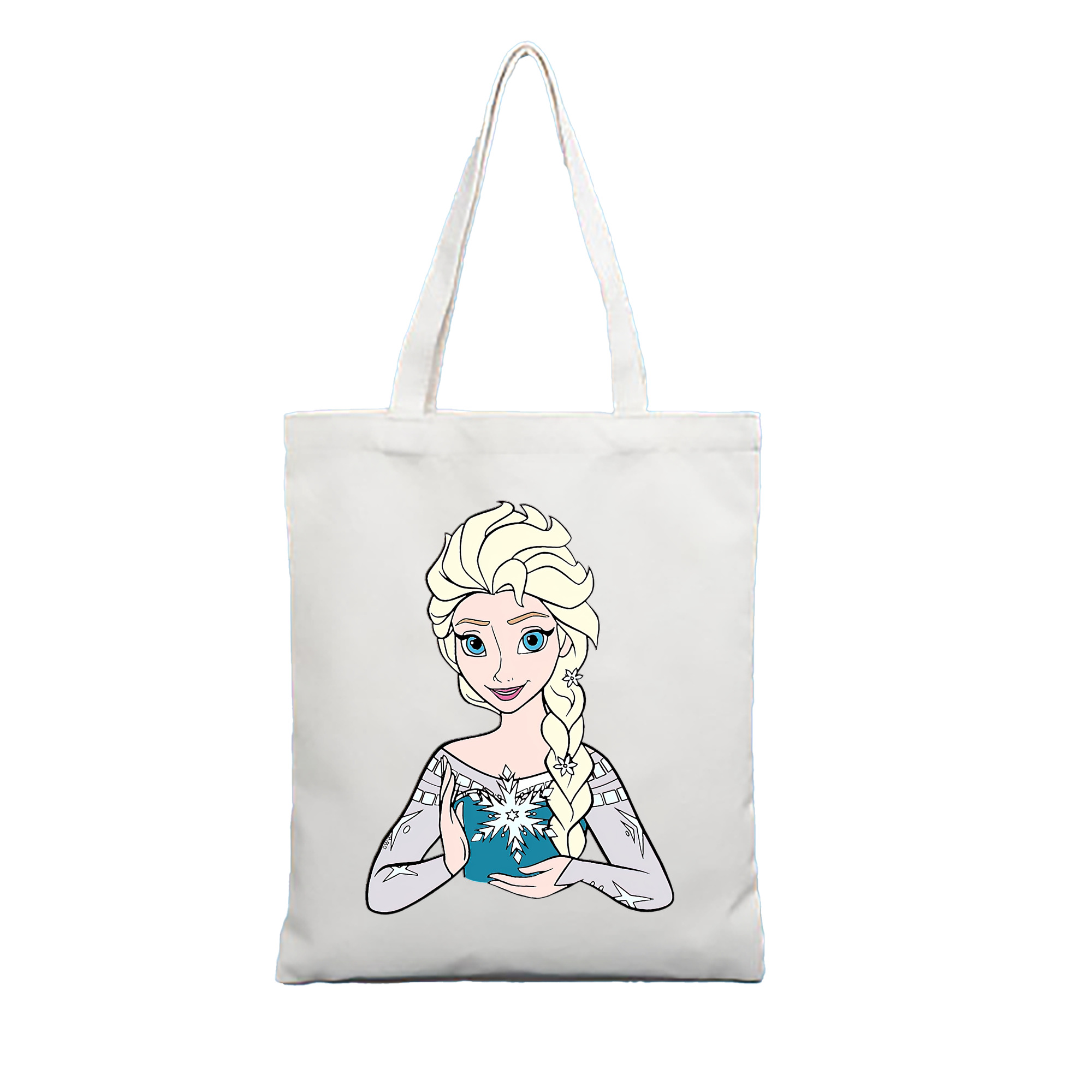 （画像用） アナと雪の女王 アンナ エルサ Frozen Anna Elsa 縦型キャンバス生地手提げバッグ　トートバッグ