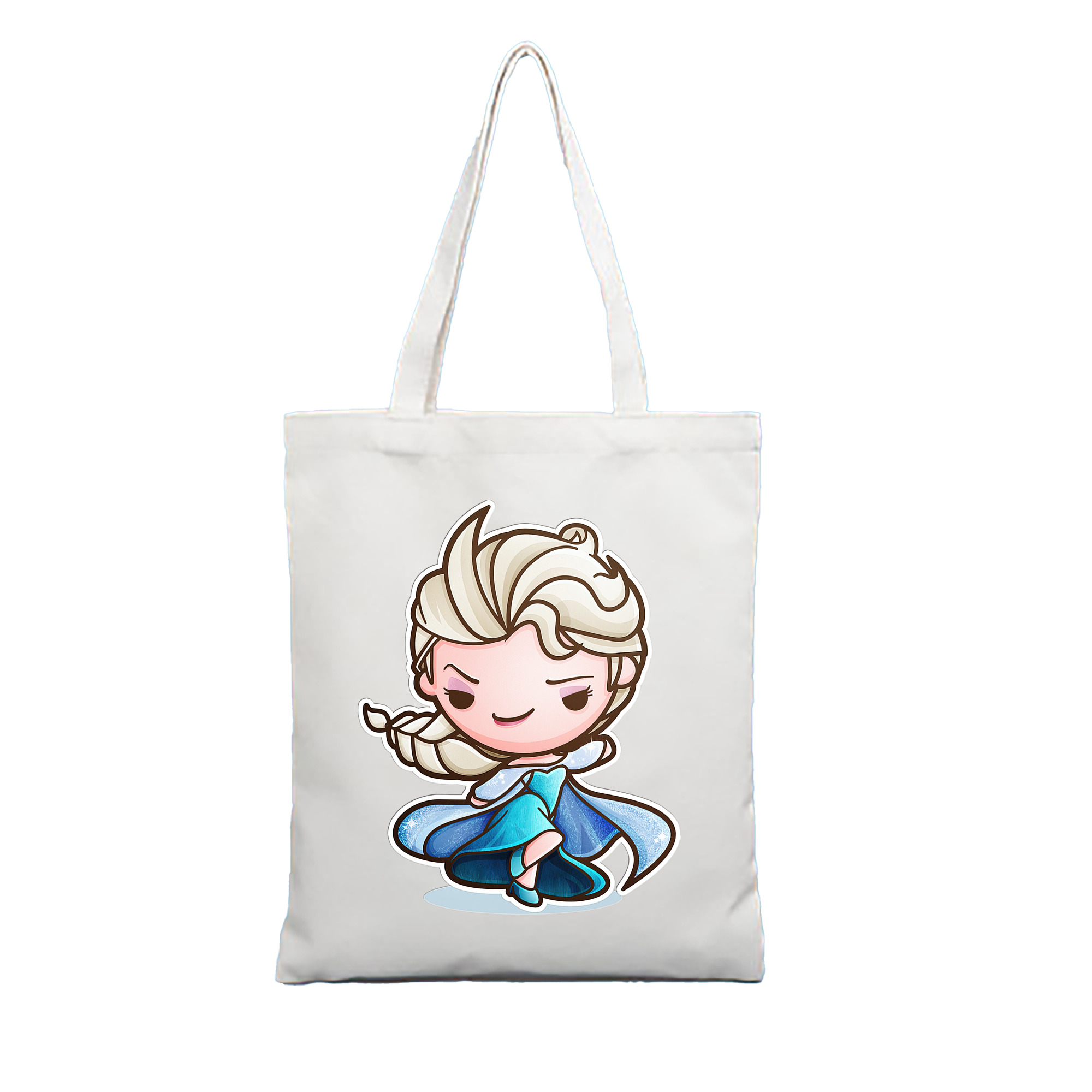 （画像用） アナと雪の女王 アンナ エルサ Frozen Anna Elsa 縦型キャンバス生地手提げバッグ　トートバッグ