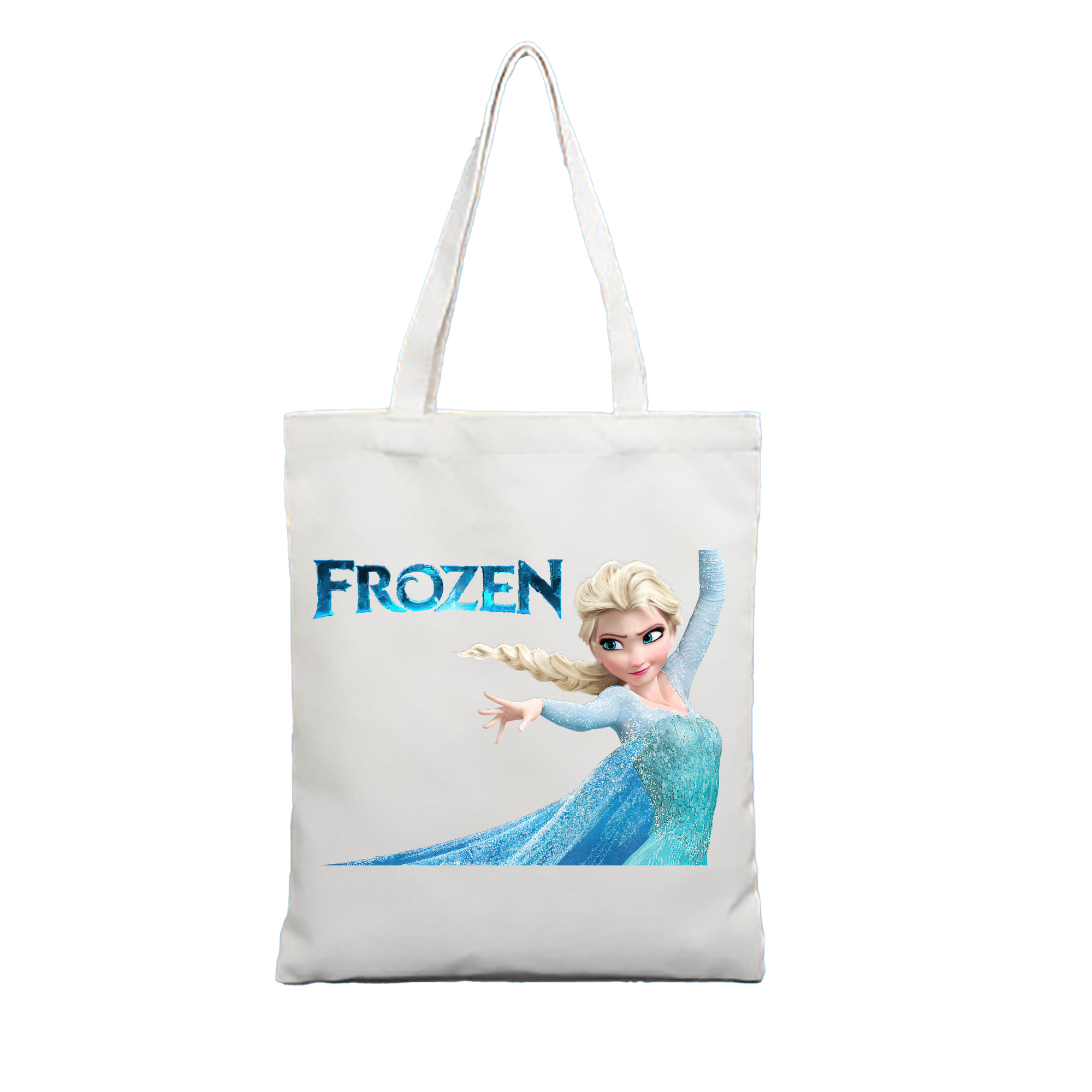 （画像用） アナと雪の女王 アンナ エルサ Frozen Anna Elsa 縦型キャンバス生地手提げバッグ　トートバッグ