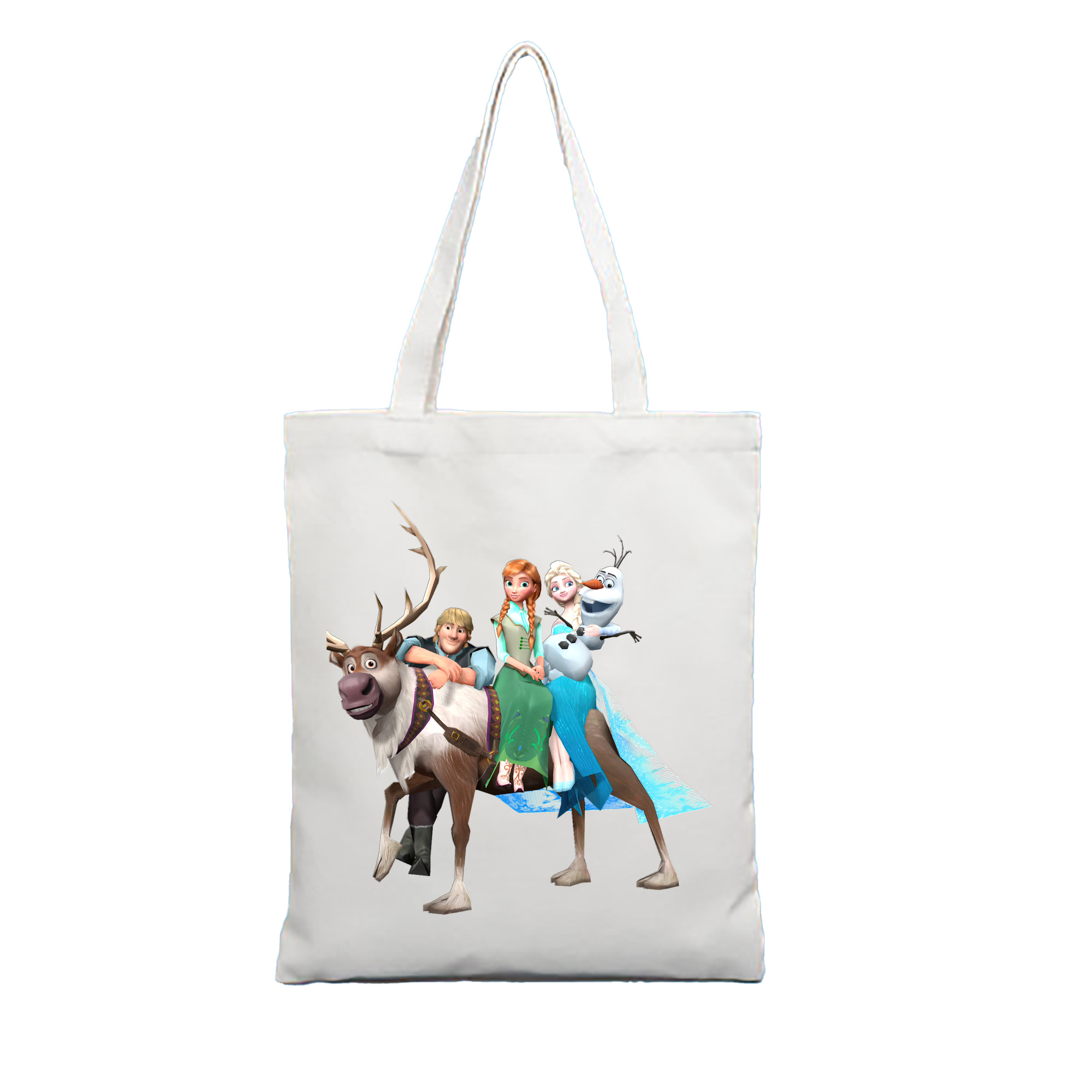 （画像用） アナと雪の女王 アンナ エルサ Frozen Anna Elsa 縦型キャンバス生地手提げバッグ　トートバッグ