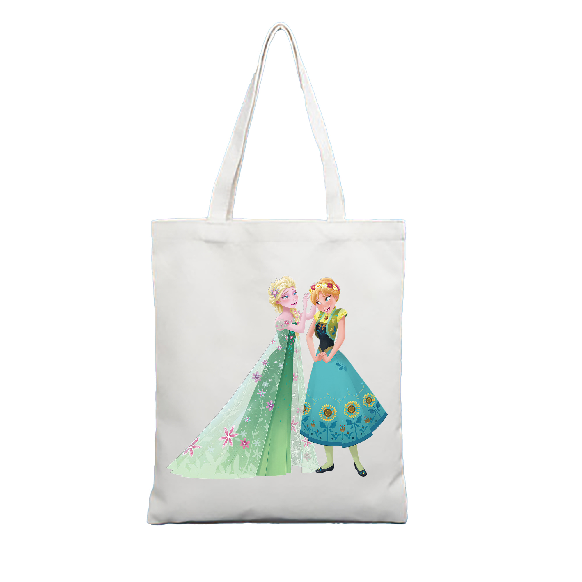 （画像用） アナと雪の女王 アンナ エルサ Frozen Anna Elsa 縦型キャンバス生地手提げバッグ　トートバッグ