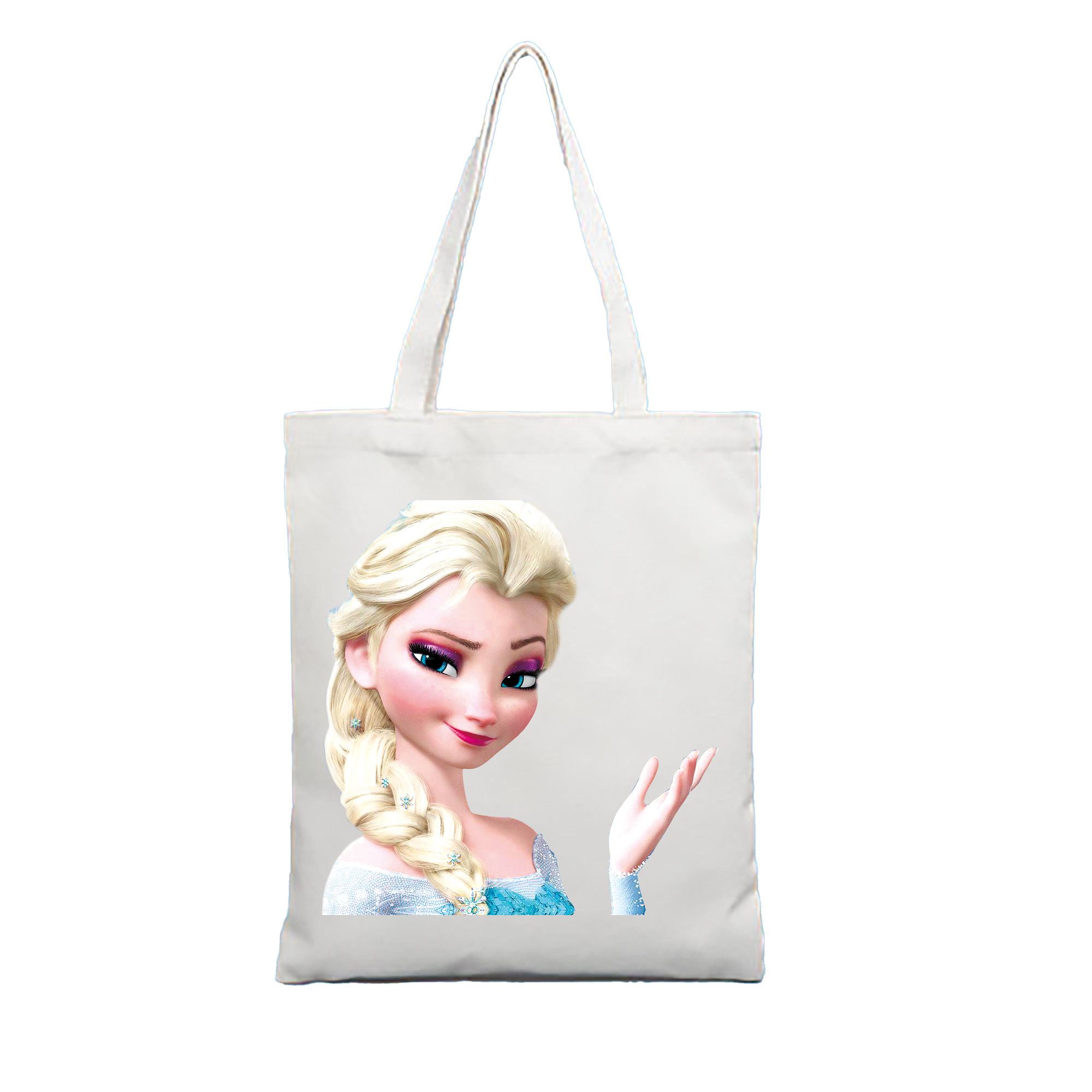（画像用） アナと雪の女王 アンナ エルサ Frozen Anna Elsa 縦型キャンバス生地手提げバッグ　トートバッグ